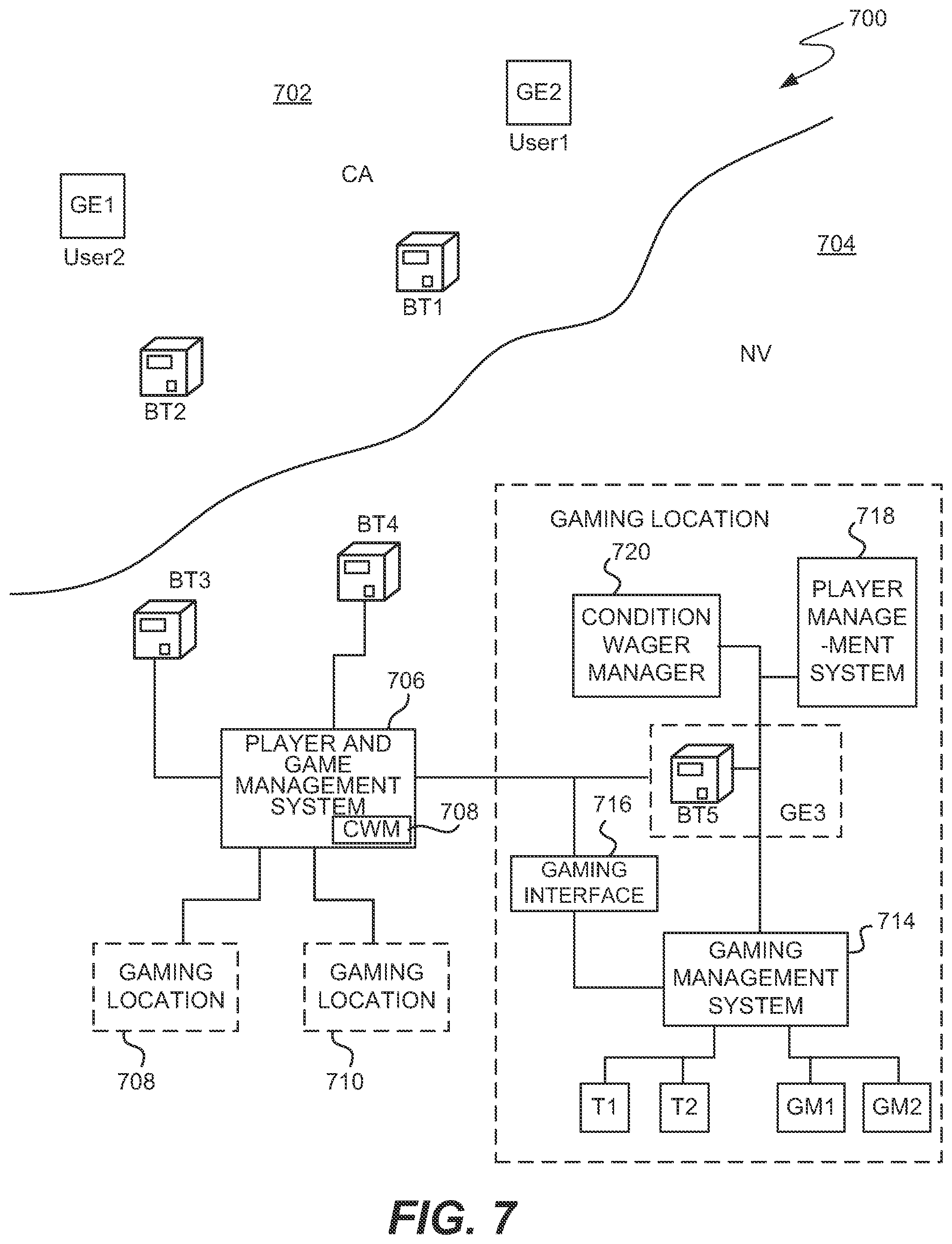 Patent US12347268 Figure 7 – Adaptive mobile device gaming system