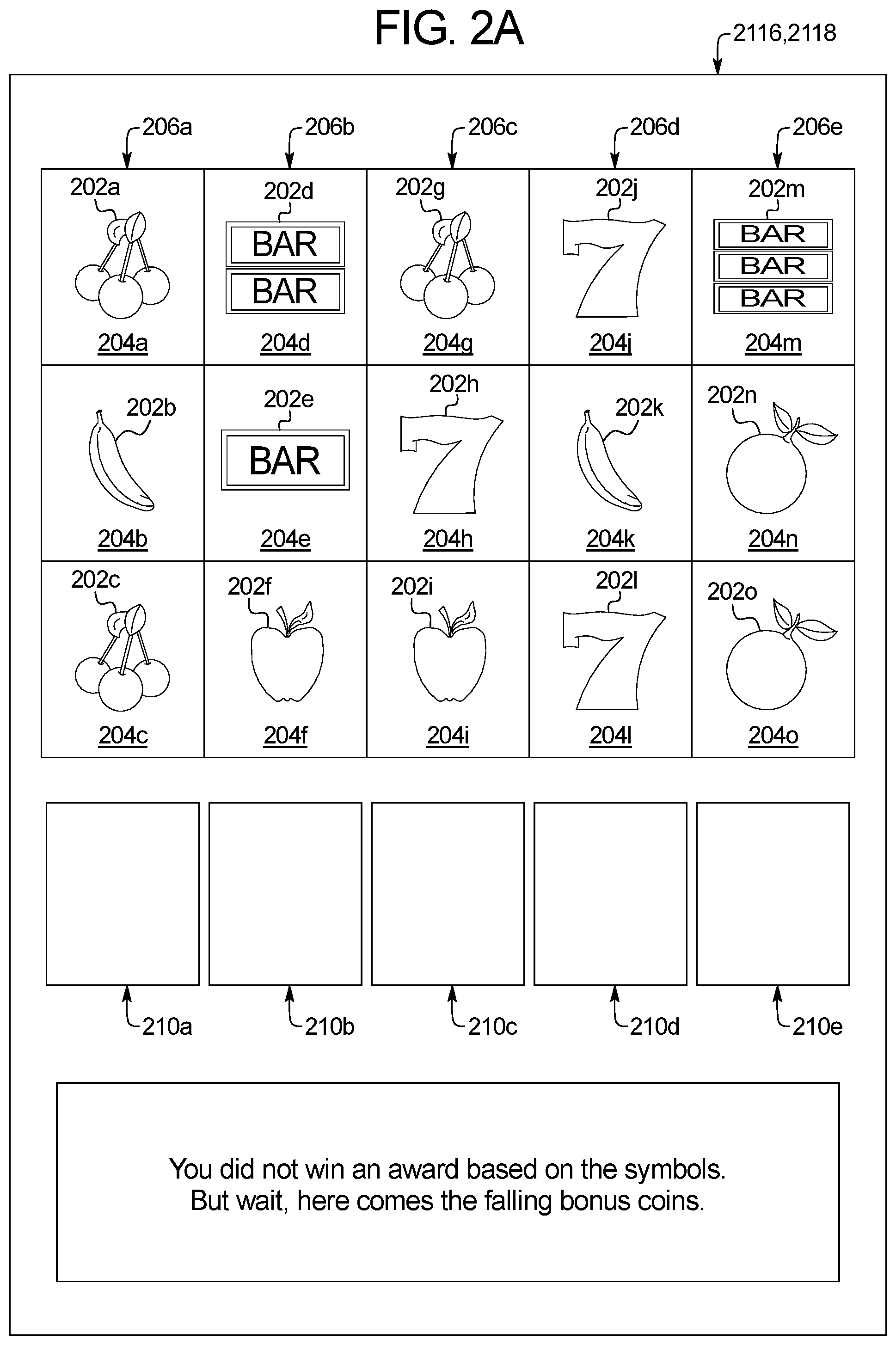 Patent US12347276 Figure 2 – System and method for providing awards based on accumulating triggering elements independent of reel symbols