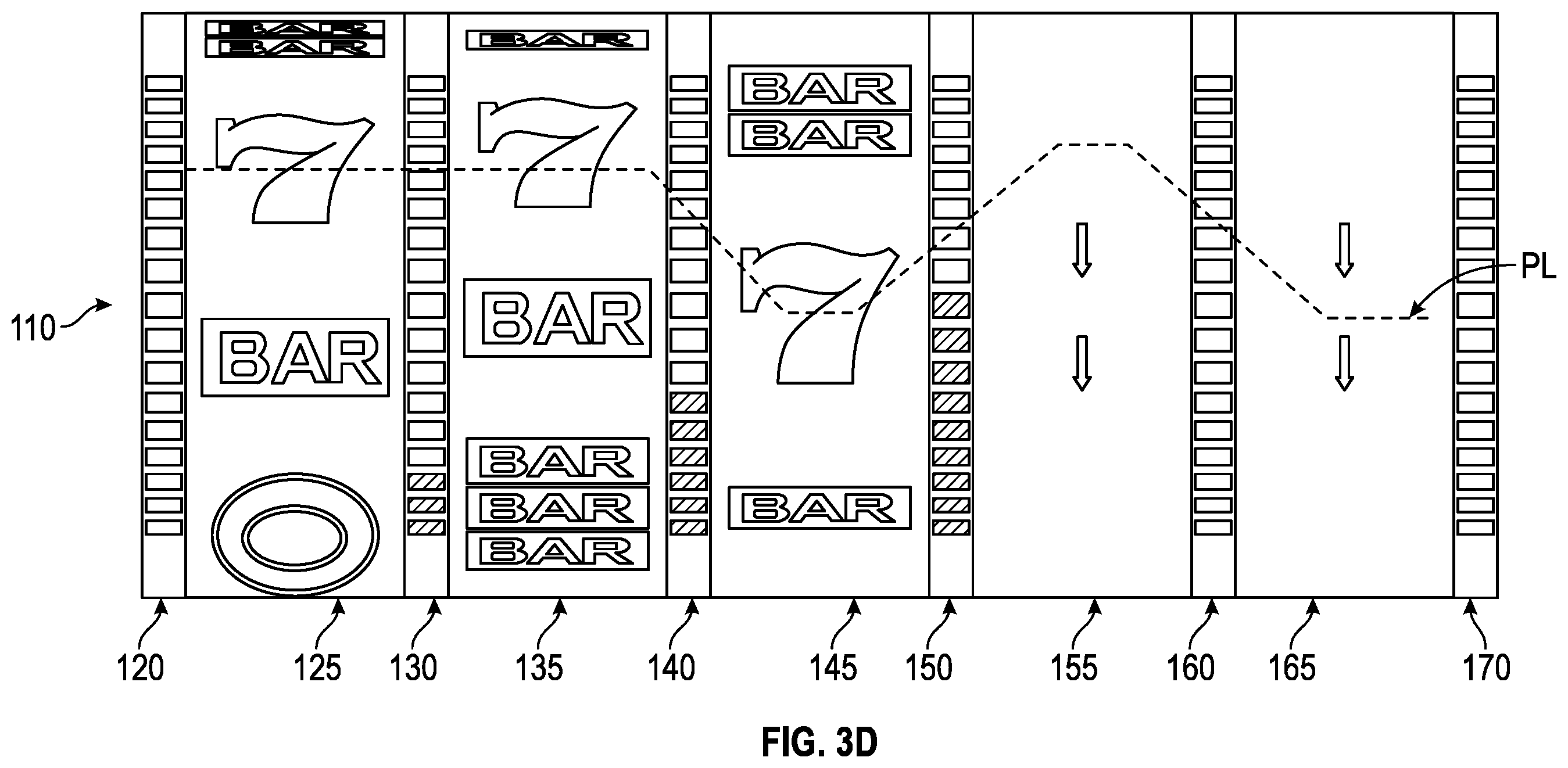 Patent US12347280 Figure 7 – Gaming system having a reel assembly with winning symbol combination indicating reel dividers