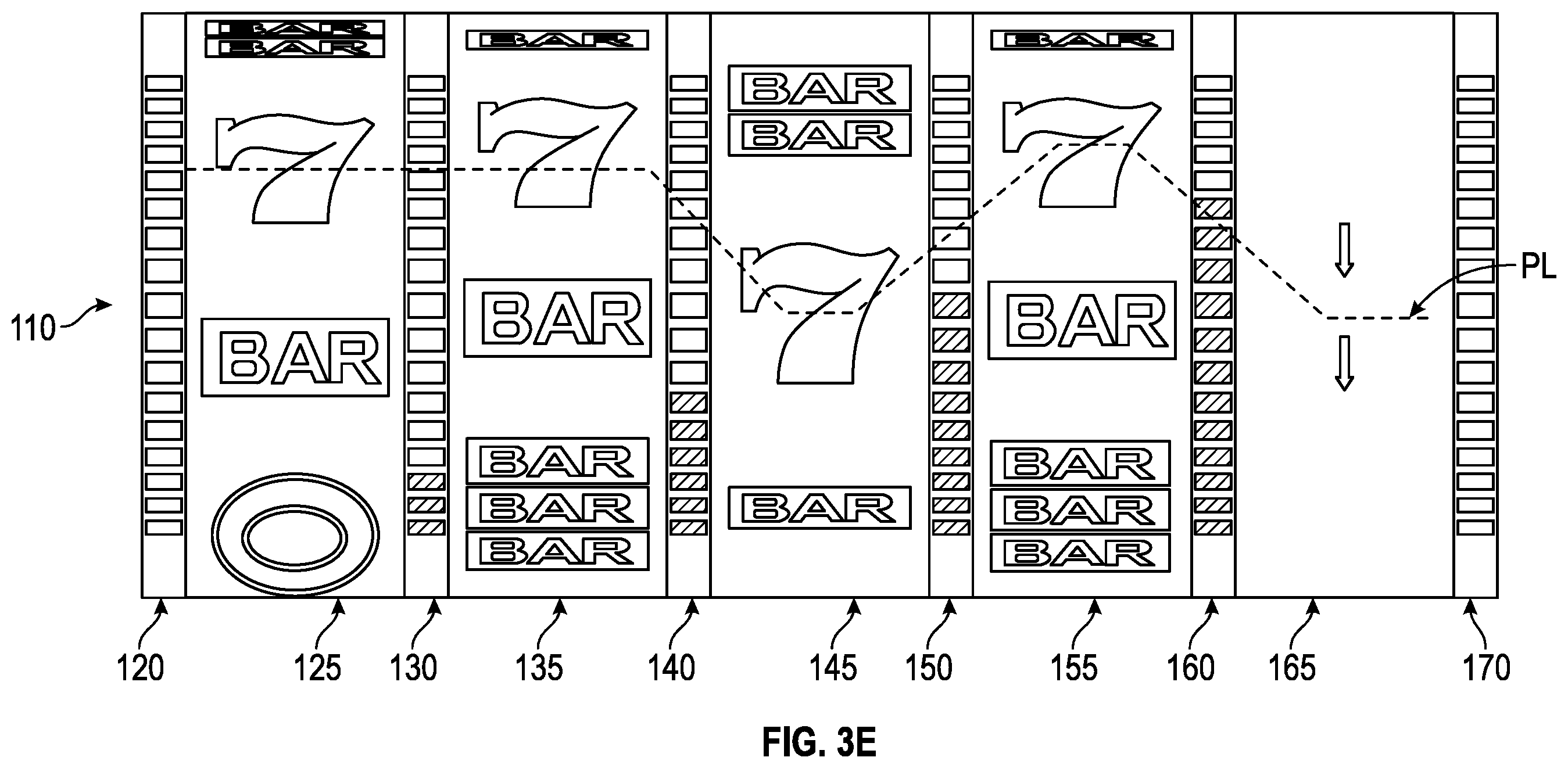 Patent US12347280 Figure 8 – Gaming system having a reel assembly with winning symbol combination indicating reel dividers