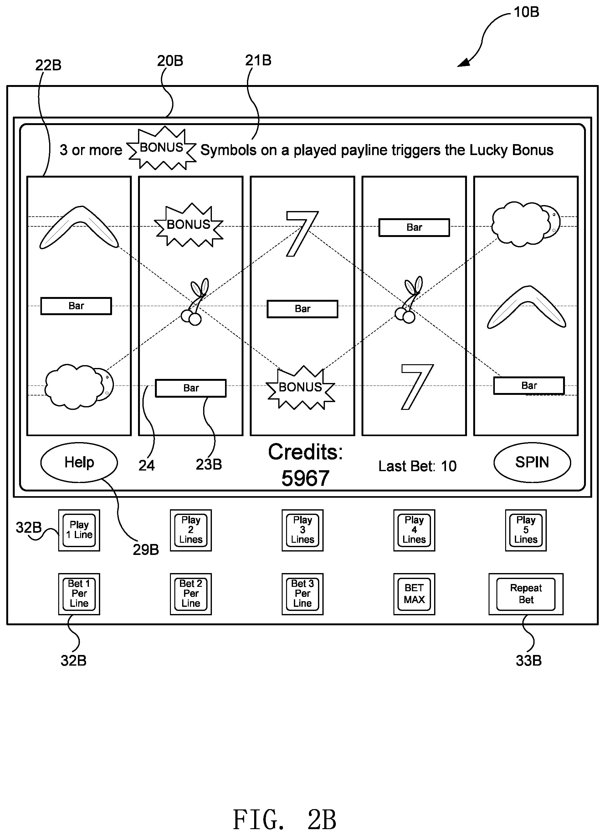 Patent US12347281 Figure 4 – Gaming device having multiple game play option