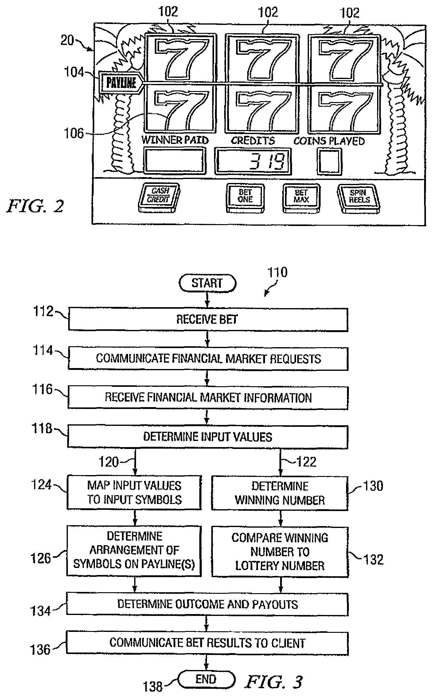 Patent US12347282 Figure 2 – System and method for slot machine game associated with market line wagers