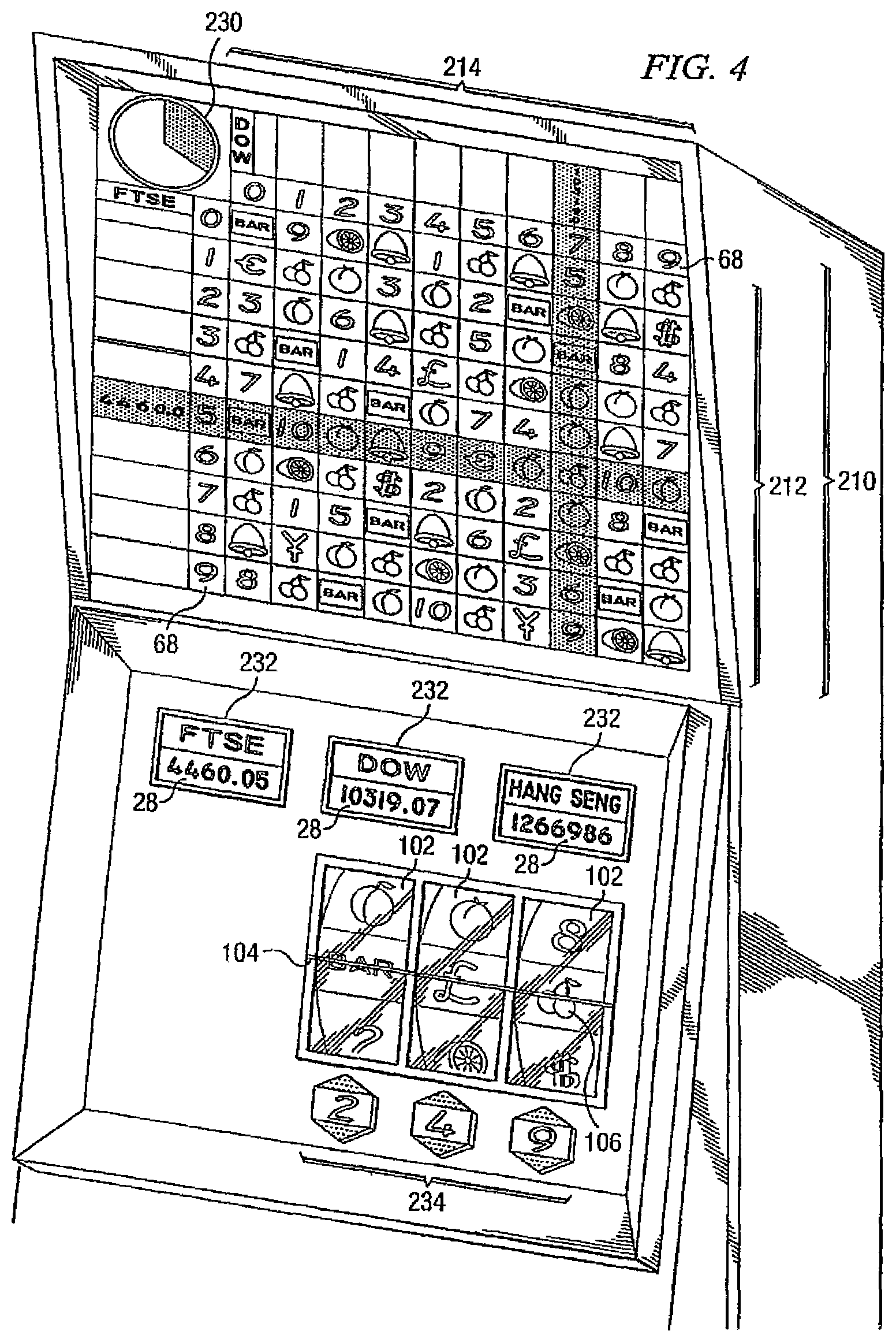 Patent US12347282 Figure 3 – System and method for slot machine game associated with market line wagers