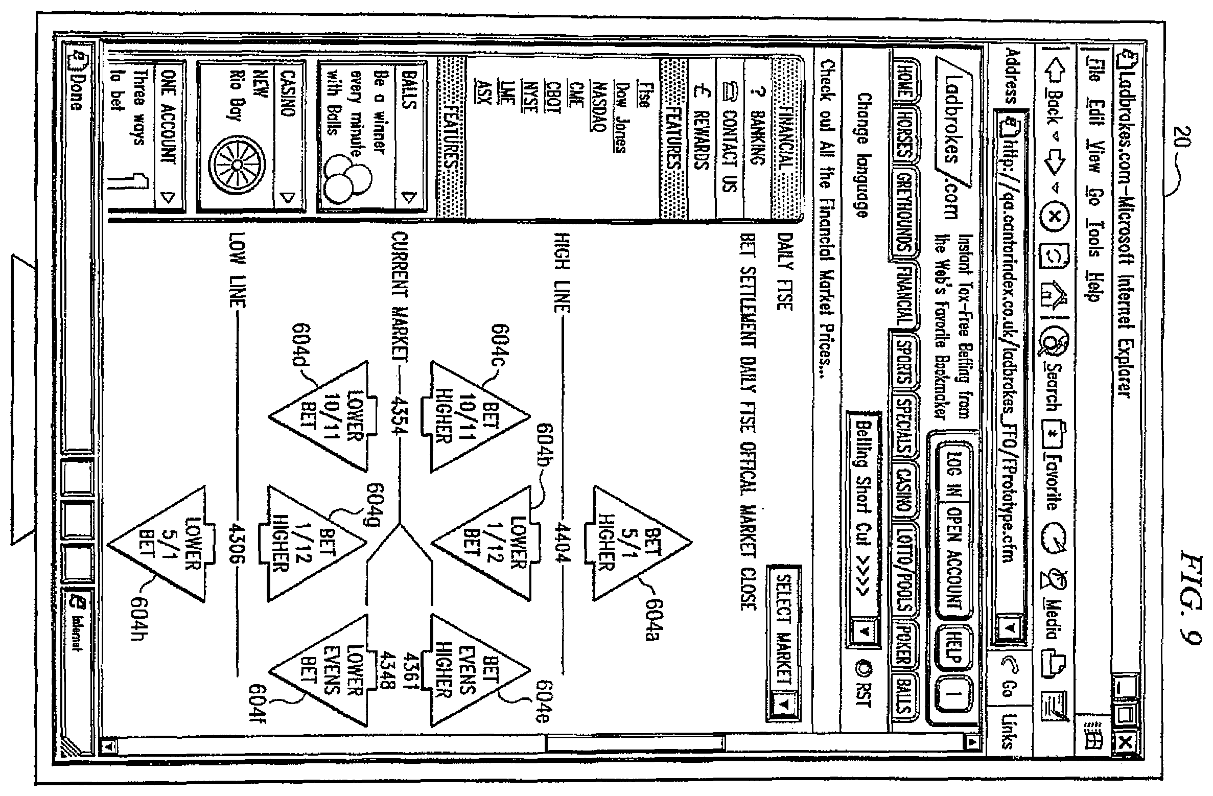 Patent US12347282 Figure 7 – System and method for slot machine game associated with market line wagers
