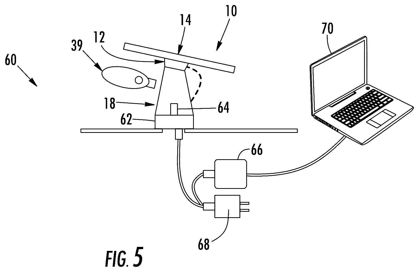 Patent US12347285 Figure 5 – Tethered security system with wireless communication