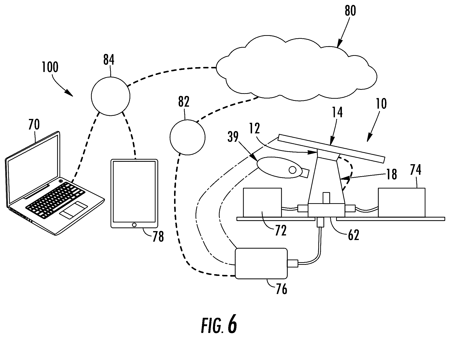 Patent US12347285 Figure 6 – Tethered security system with wireless communication