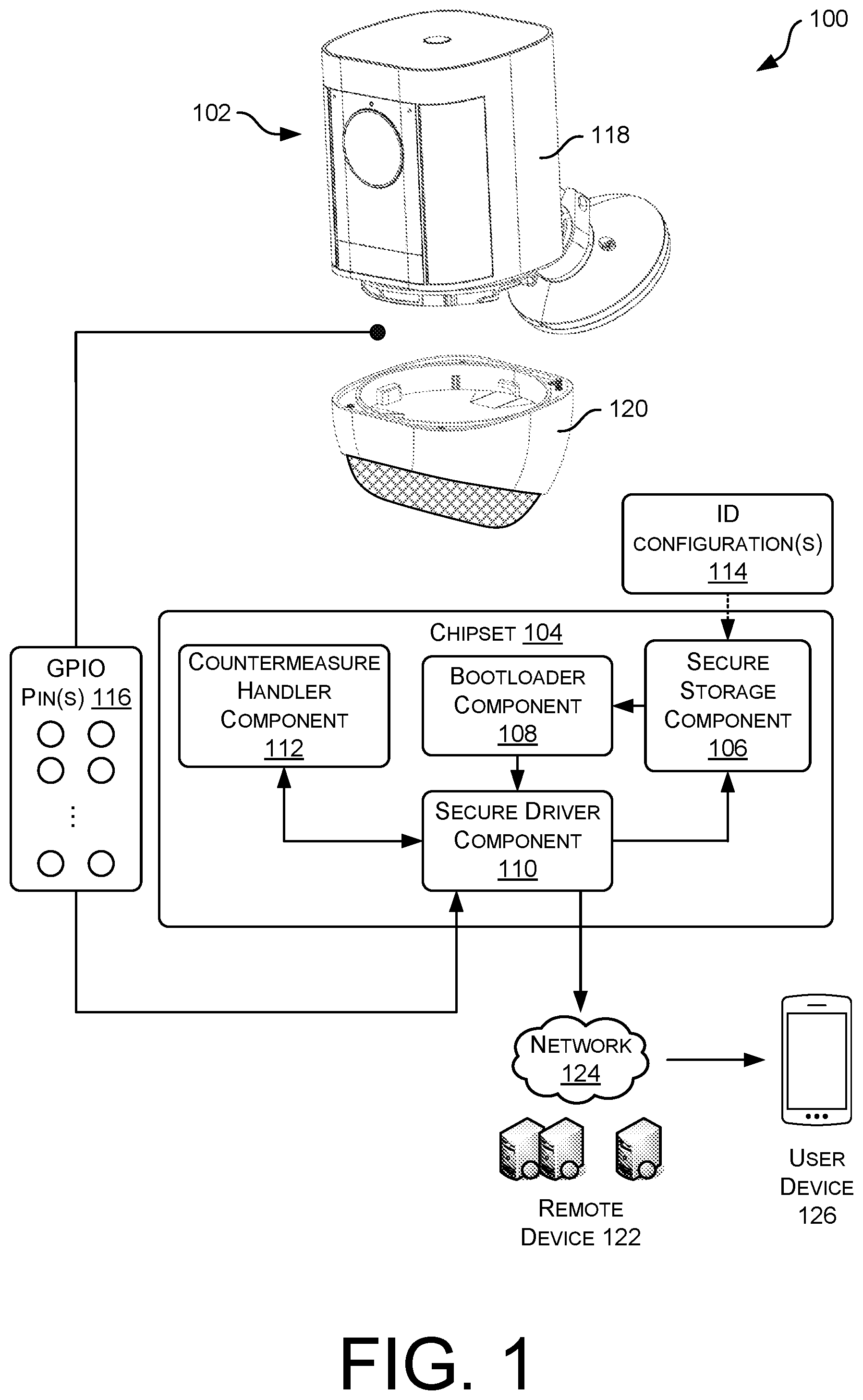 Patent US12347290 Figure 1 – Chipset level intrusion detection