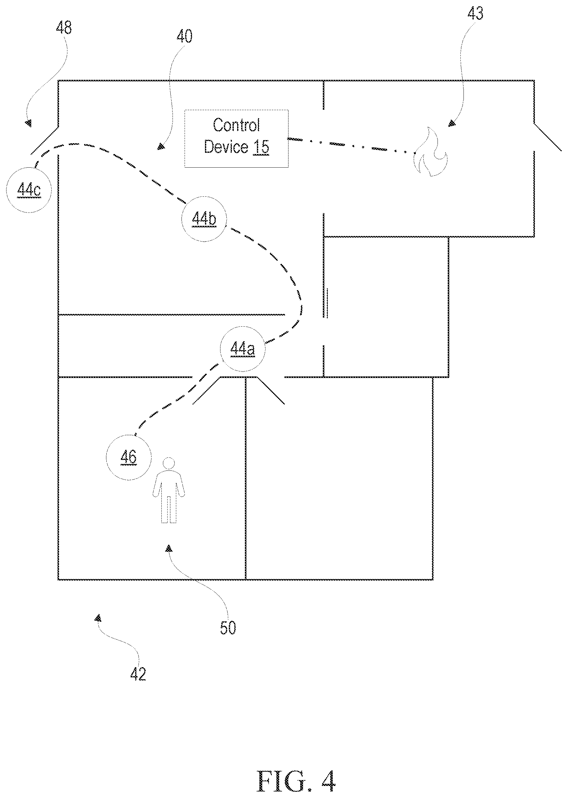 Patent US12347305 Figure 4 – Waypoint-based premises guidance
