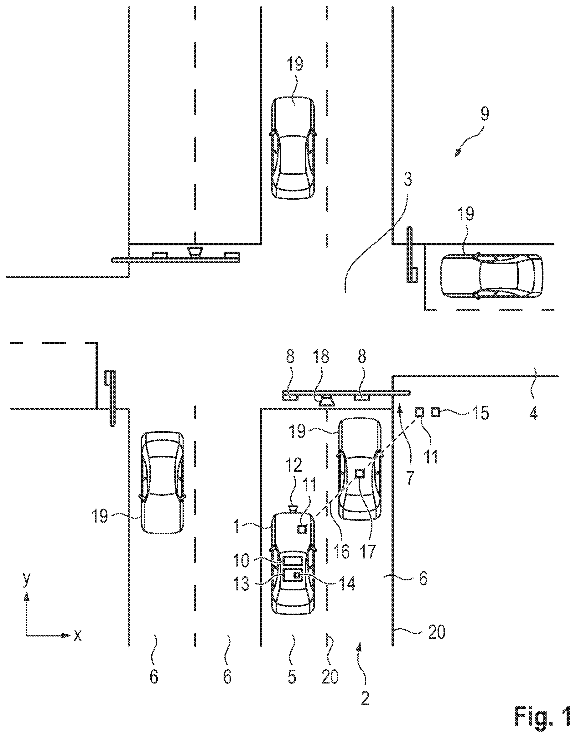 Patent US12347309 Figure 1 – Method for providing a traffic lane localization for a motor vehicle in a region of an infrastructure device