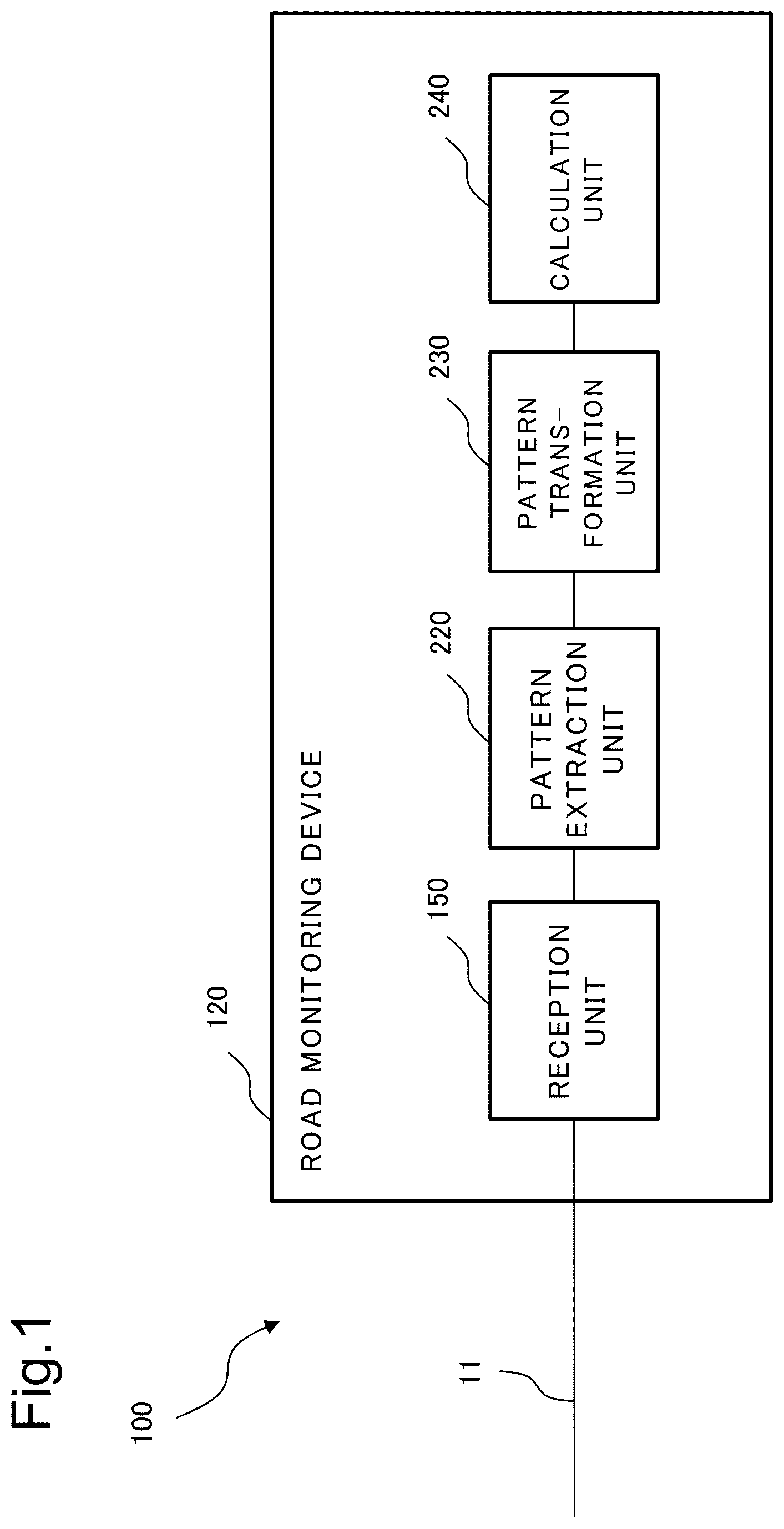 Patent US12347311 Figure 1 – Road monitoring system, road monitoring device, and road monitoring method