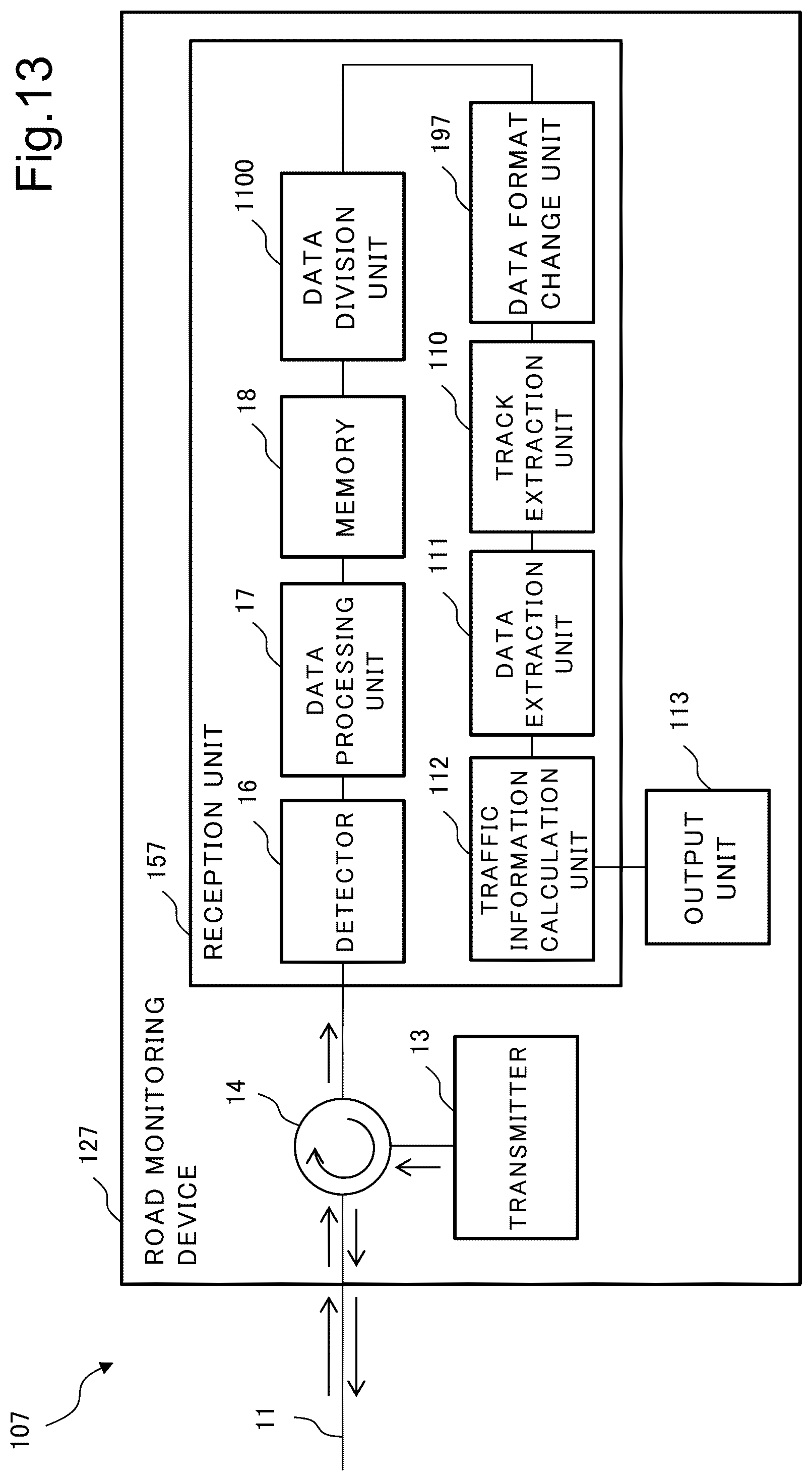 Patent US12347311 Figure 13 – Road monitoring system, road monitoring device, and road monitoring method