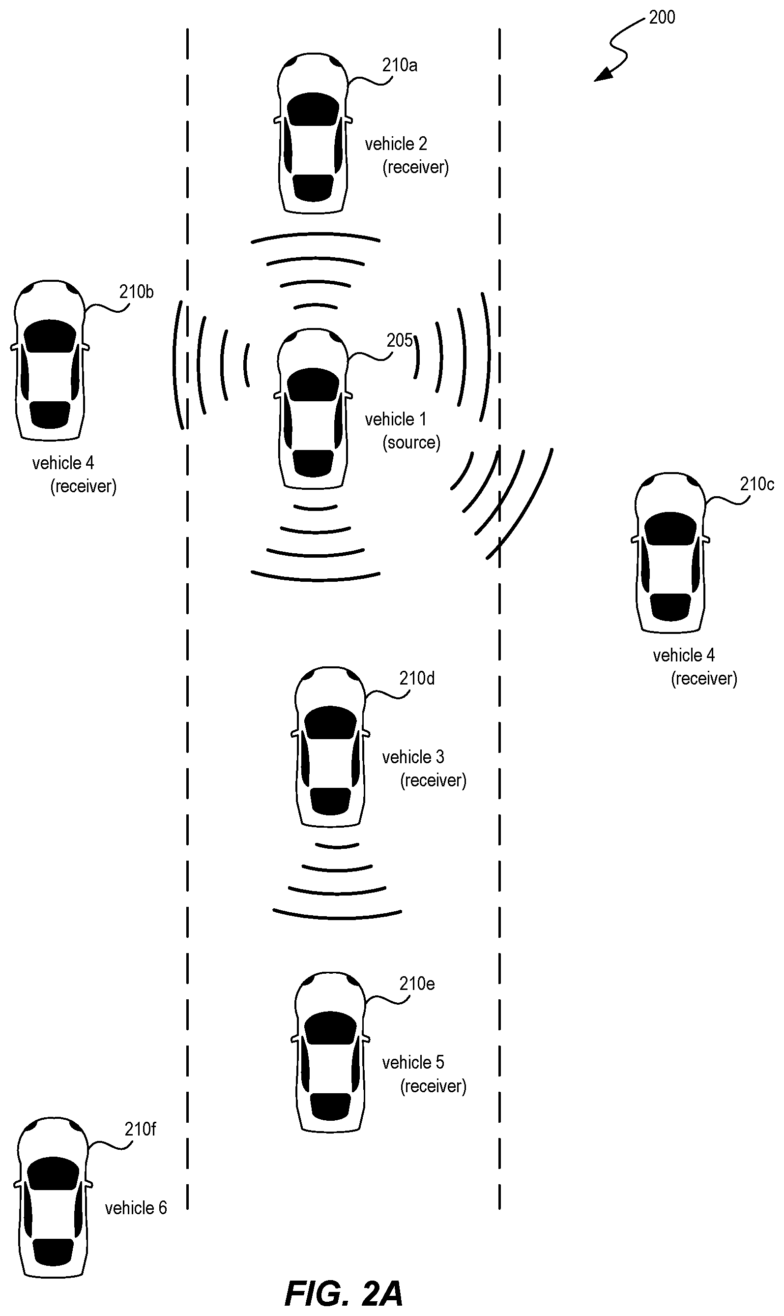 Patent US12347313 Figure 2 – Vehicle to vehicle event notification system and method