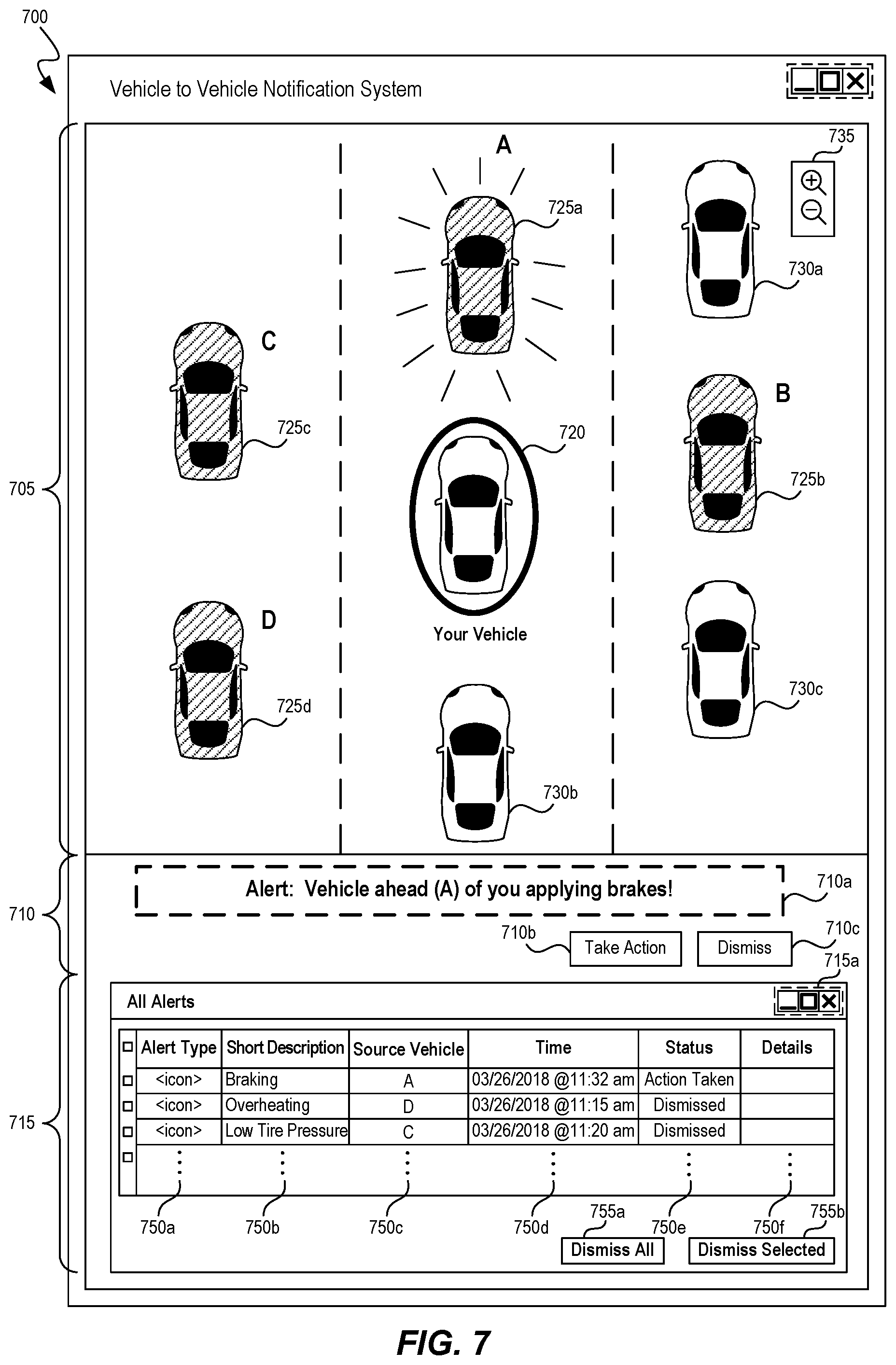 Patent US12347313 Figure 8 – Vehicle to vehicle event notification system and method