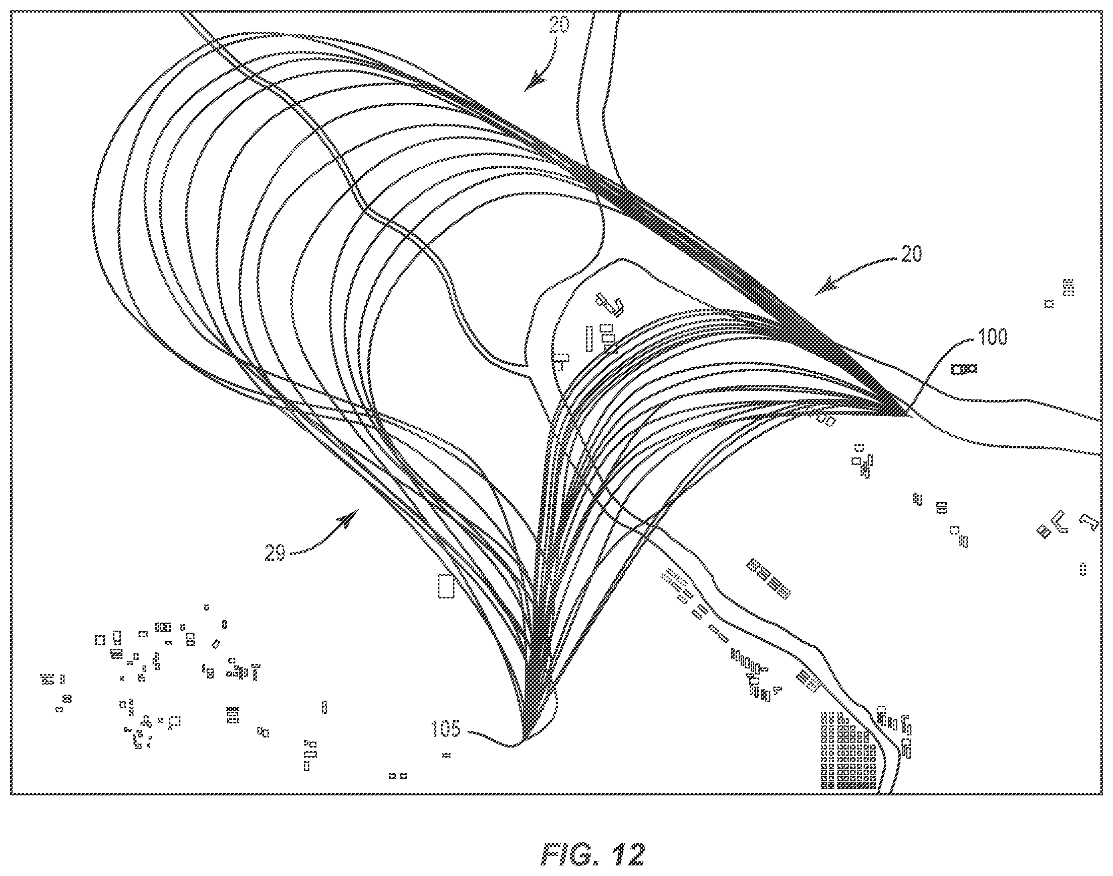 Patent US12347327 Figure 8 – Methods and systems for creating a set of routes for an aircraft to travel through an airspace