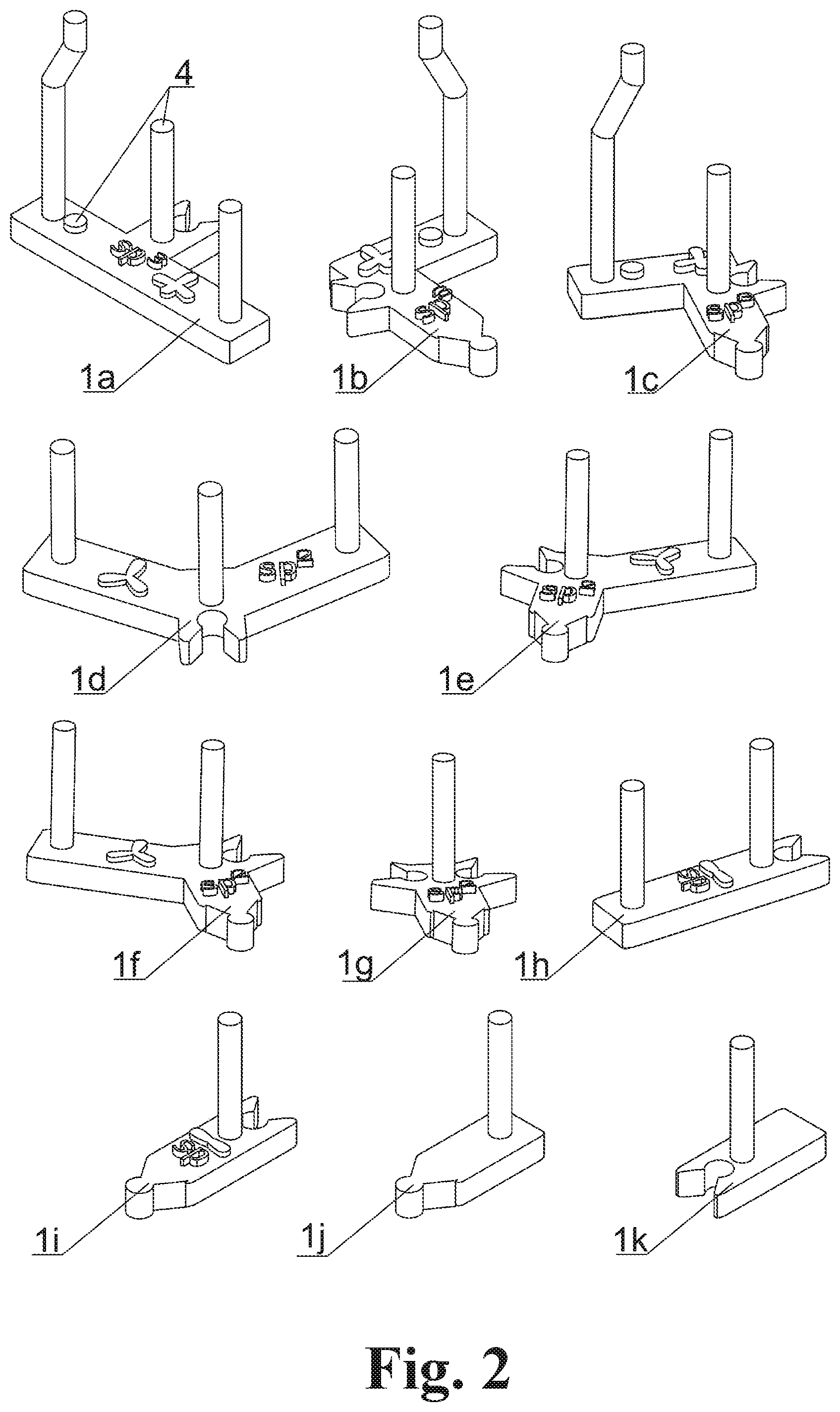 Patent US12347335 Figure 2 – Modular modelling kit for drawing geometric structures