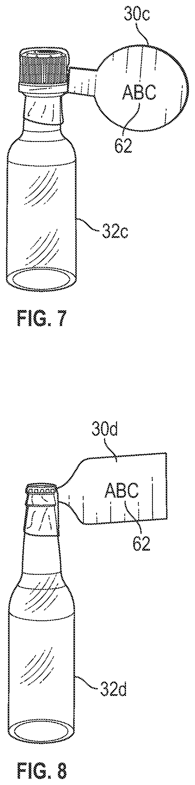 Patent US12347343 Figure 4 – Tag attachment by shrink film