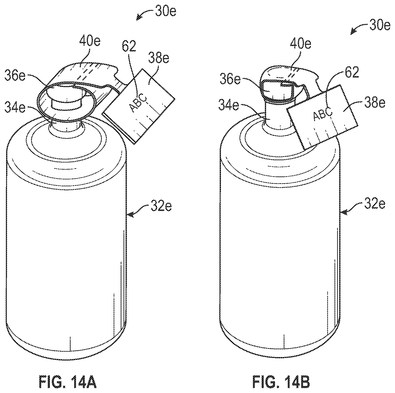 Patent US12347343 Figure 8 – Tag attachment by shrink film
