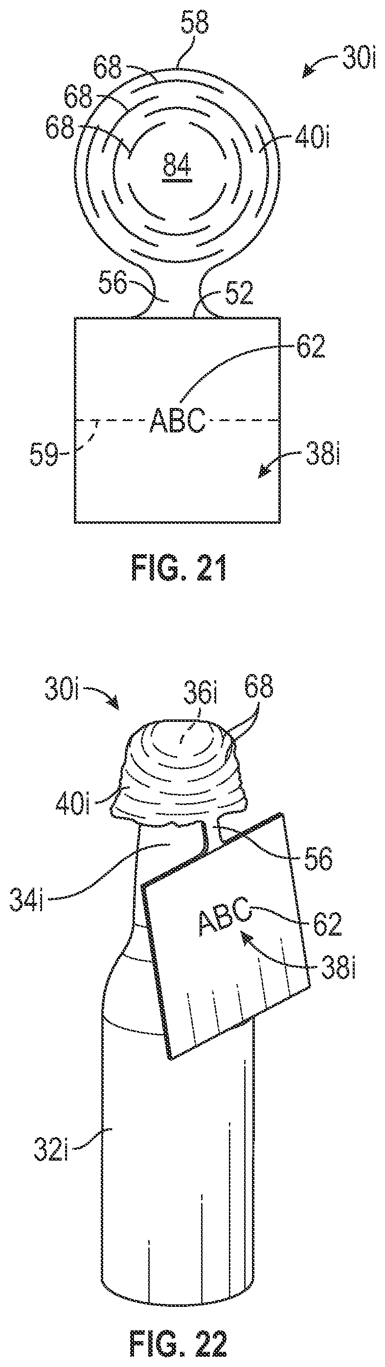 Patent US12347343 Figure 12 – Tag attachment by shrink film