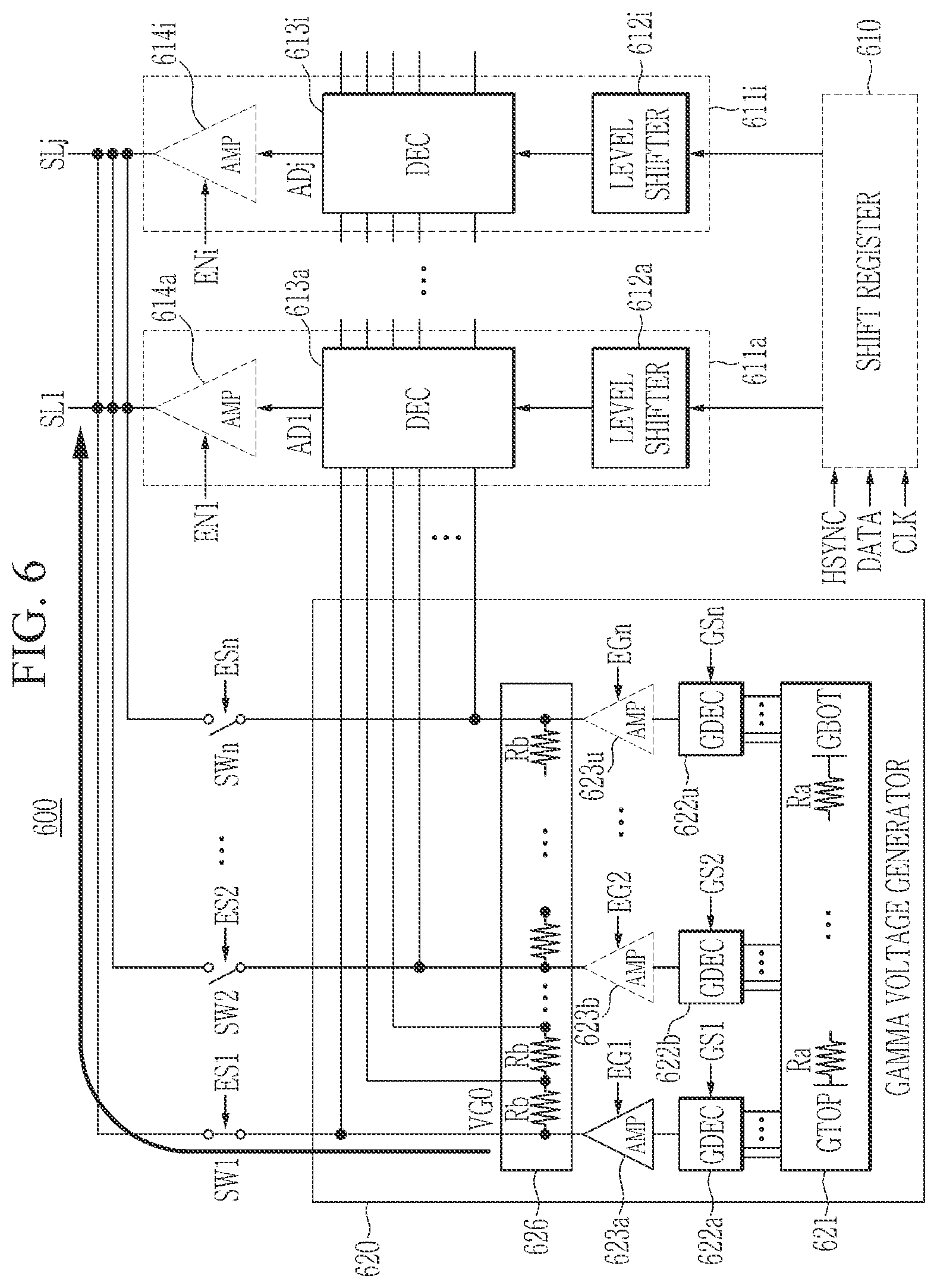 Patent US12347357 Figure 6 – Source driver, display driving device, and display device including the same