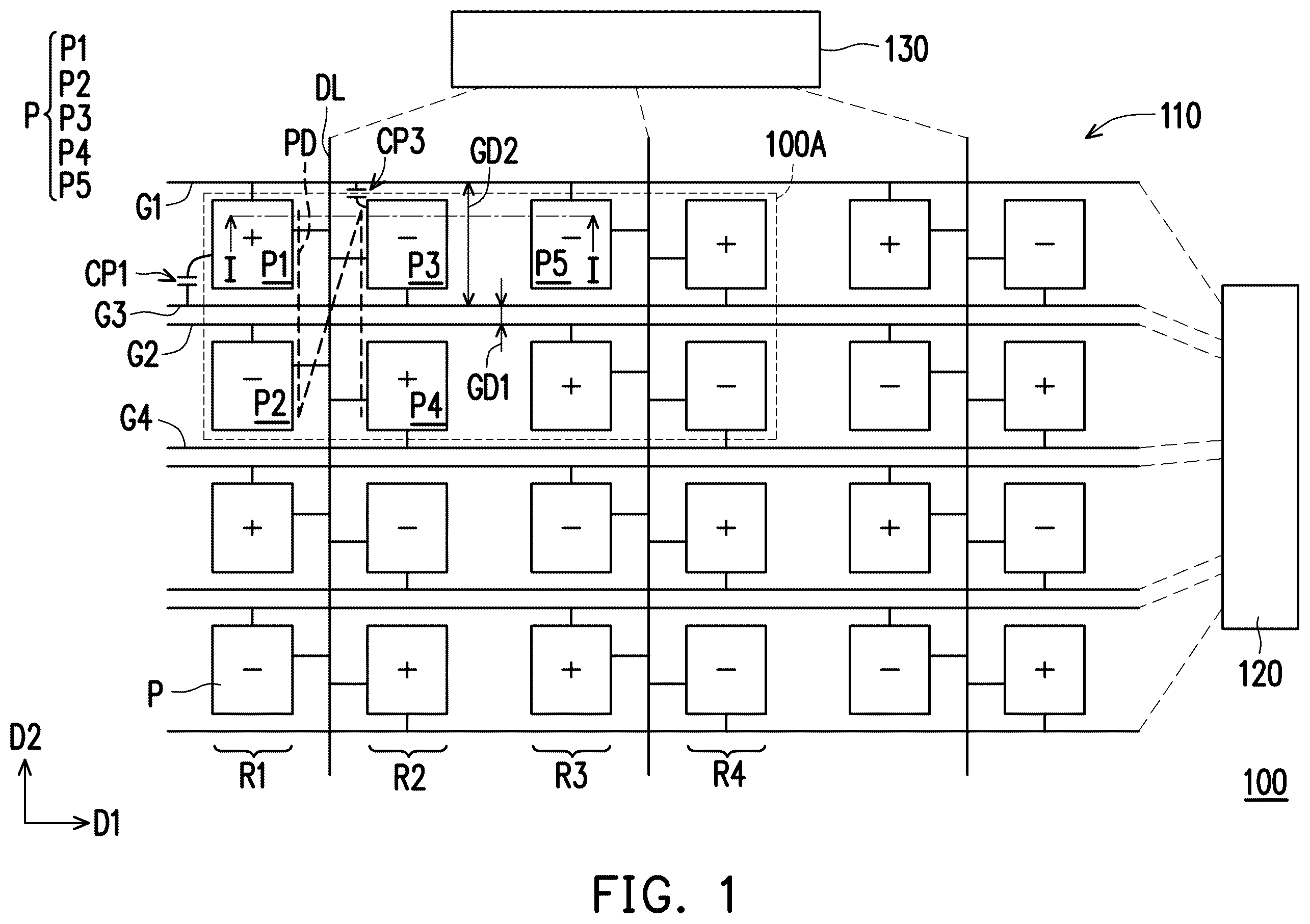Patent US12347363 Figure 1 – Electronic device