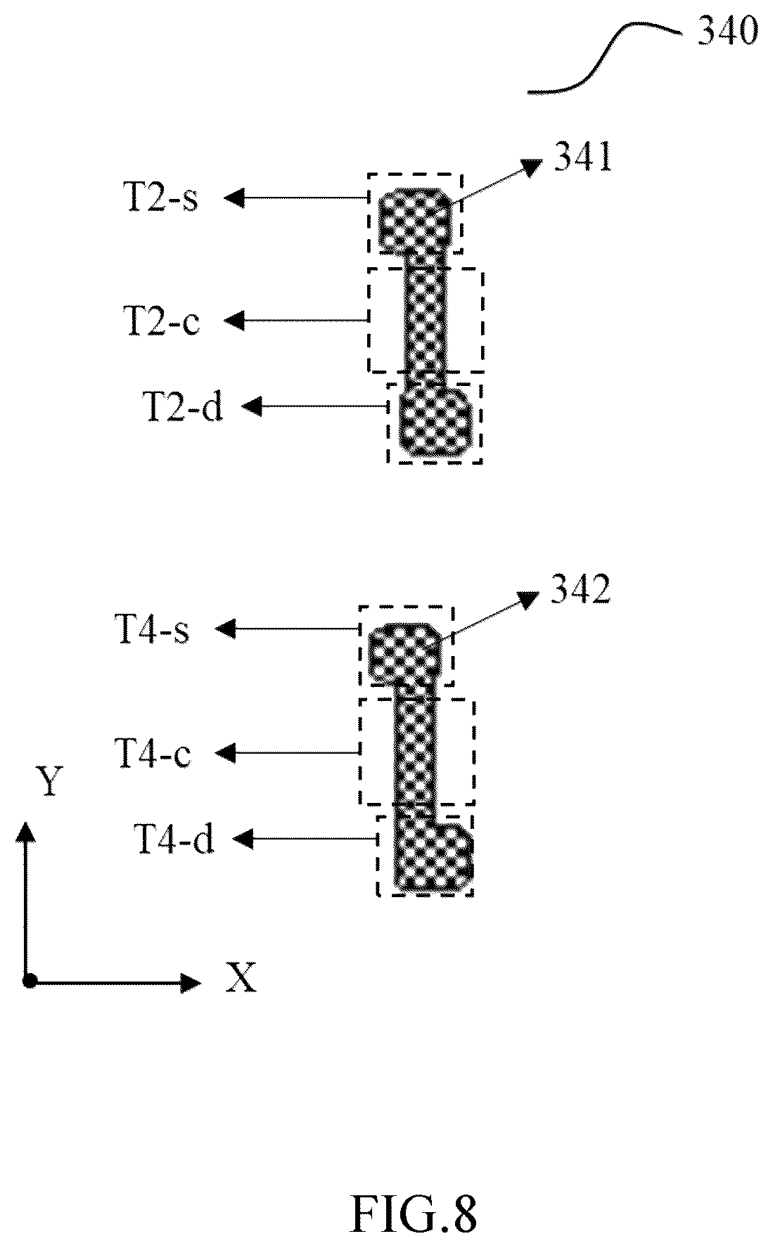 Patent US12347374 Figure 8 – Array substrate for display panel improving response speed of pixel circuit