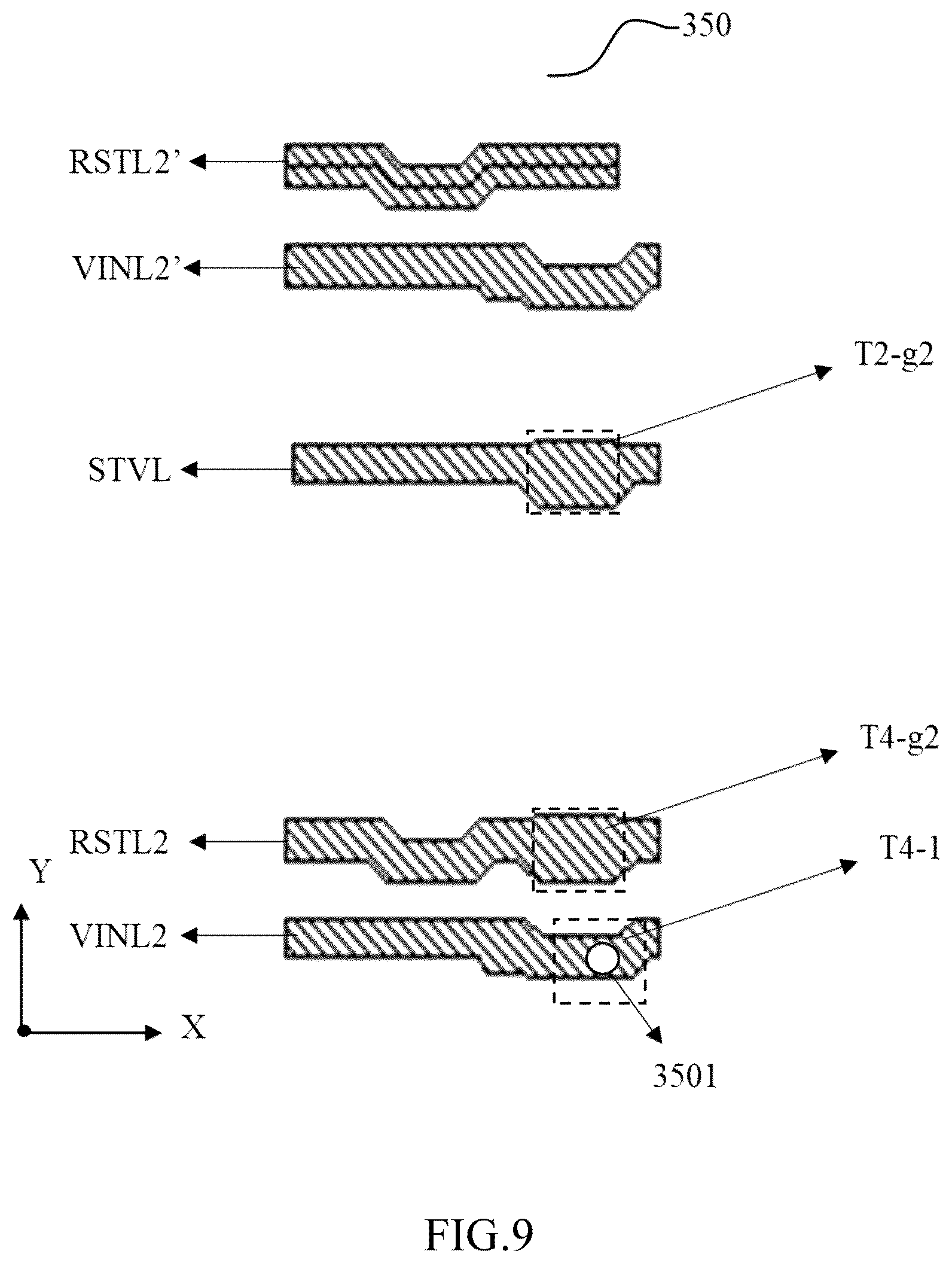 Patent US12347374 Figure 9 – Array substrate for display panel improving response speed of pixel circuit