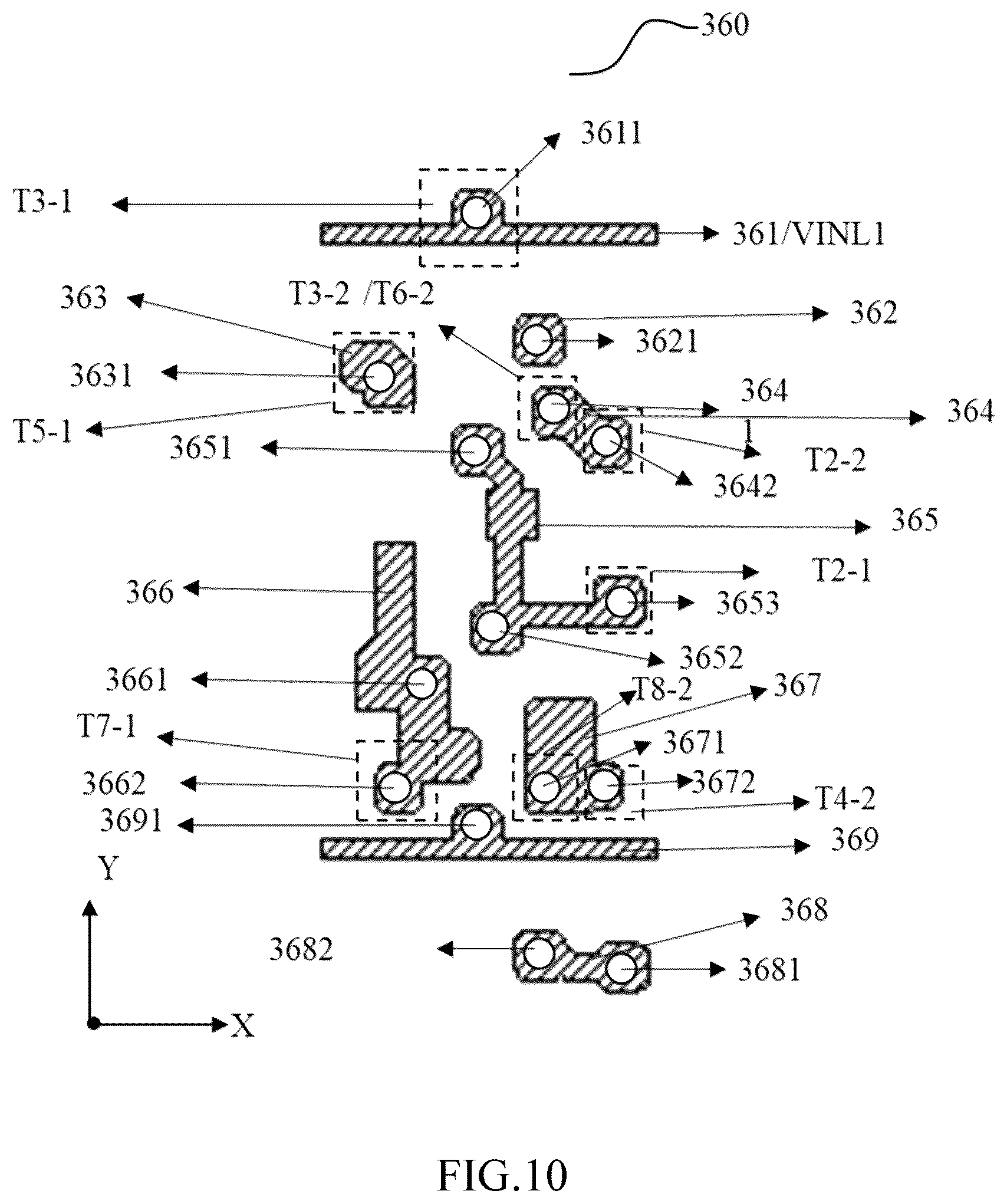 Patent US12347374 Figure 10 – Array substrate for display panel improving response speed of pixel circuit