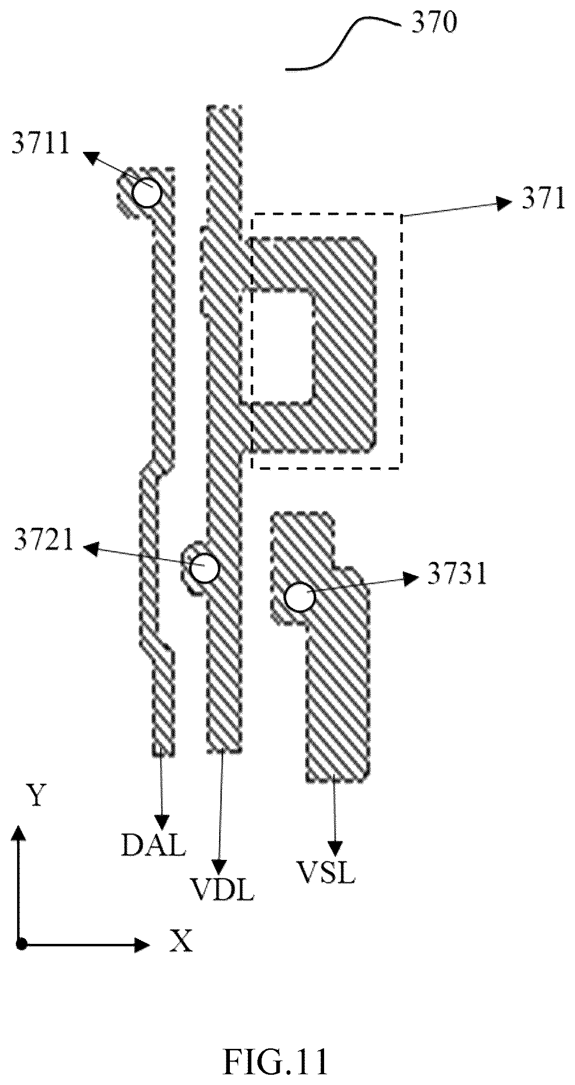 Patent US12347374 Figure 11 – Array substrate for display panel improving response speed of pixel circuit