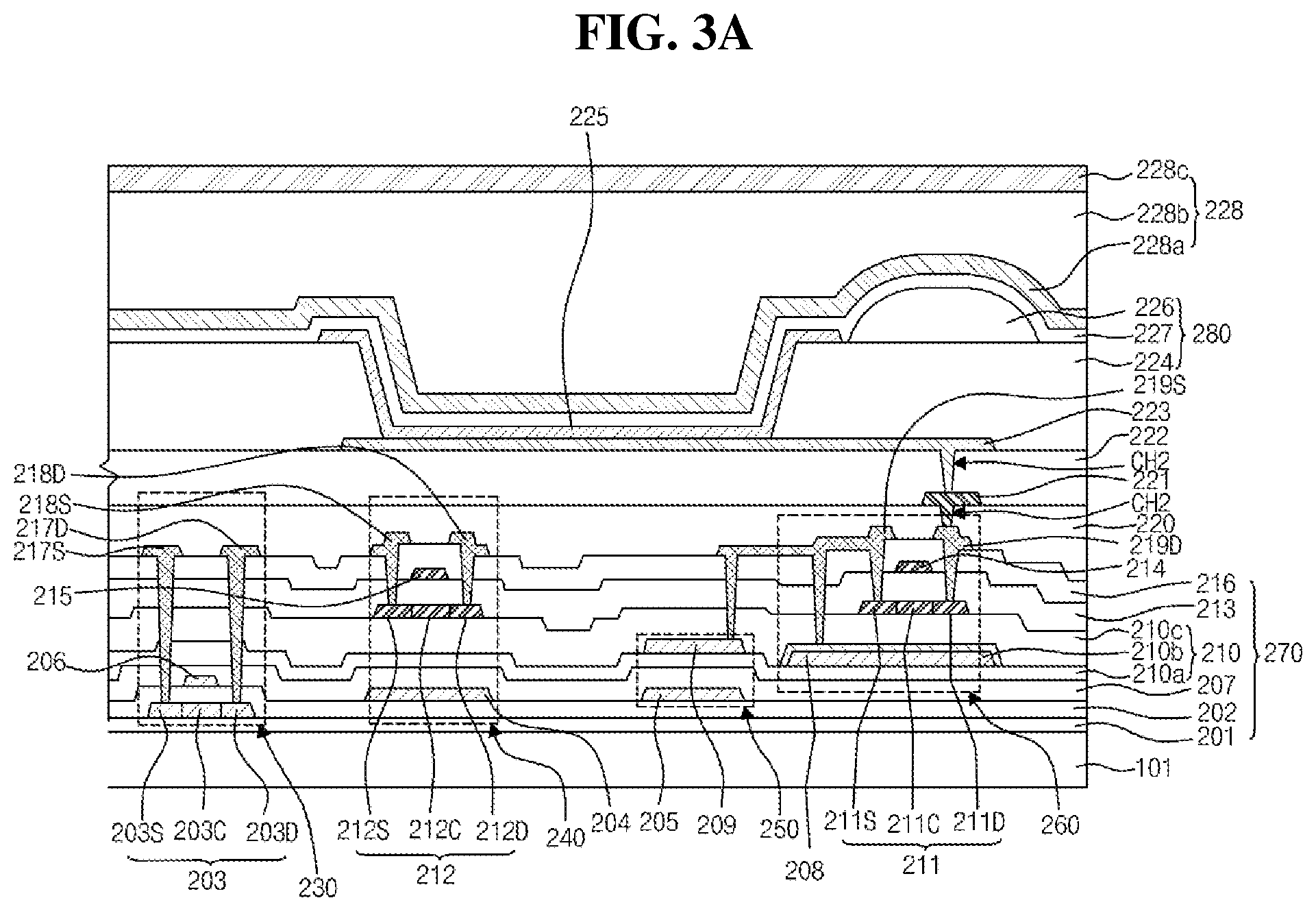 Patent US12347377 Figure 3 – Display device including stage transistor