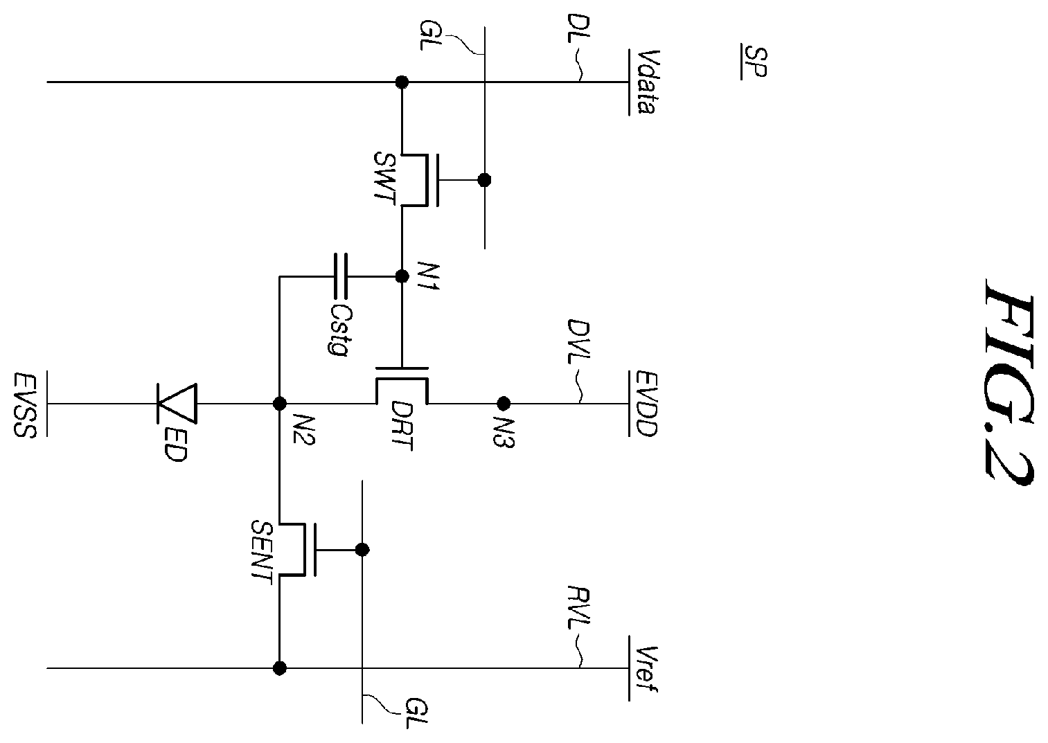 Patent US12347392 Figure 2 – Display device and a method of driving the same with pixel compensation using estimated and actual degradation