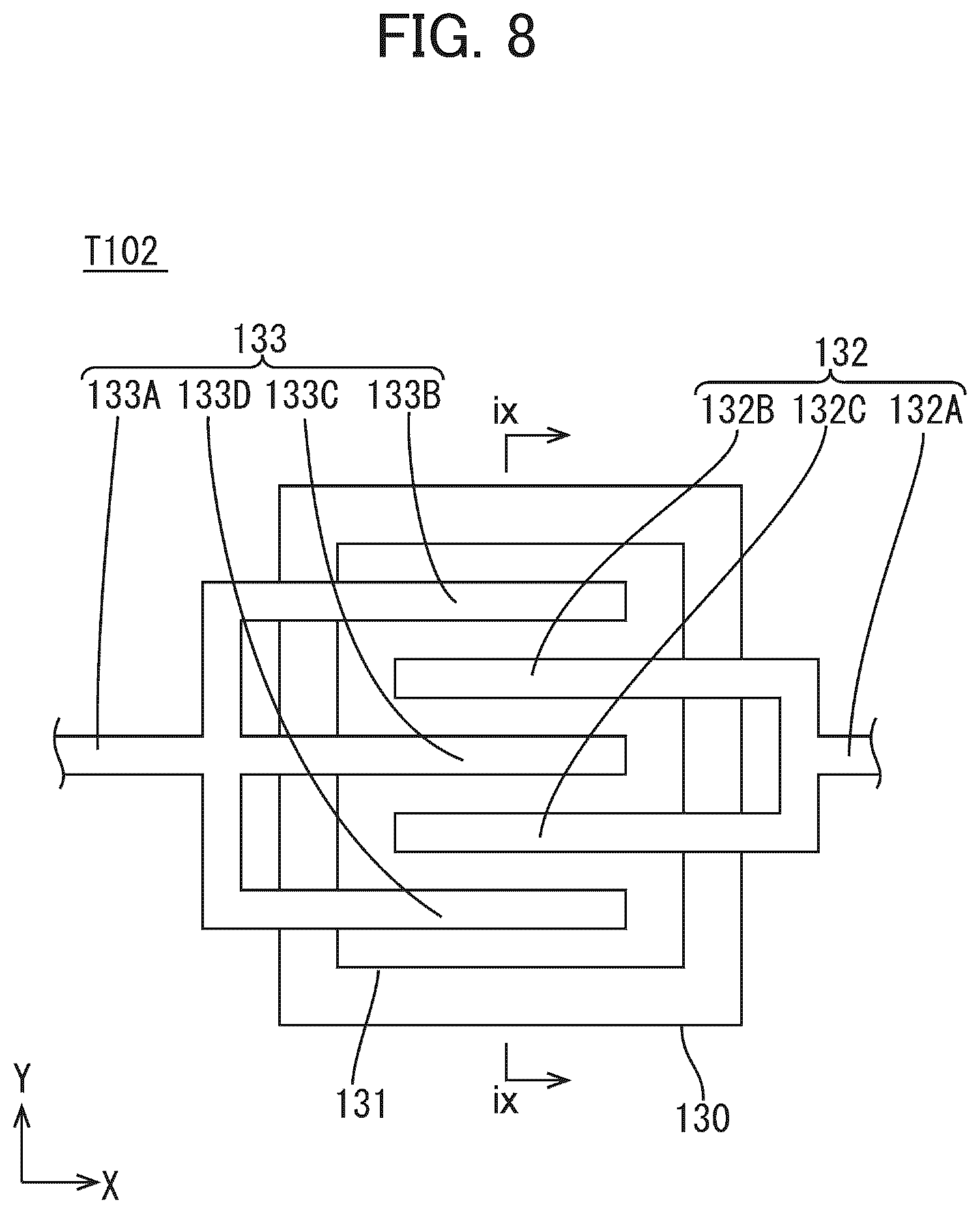 Patent US12347403 Figure 8 – Transistor, circuit substrate, and display device