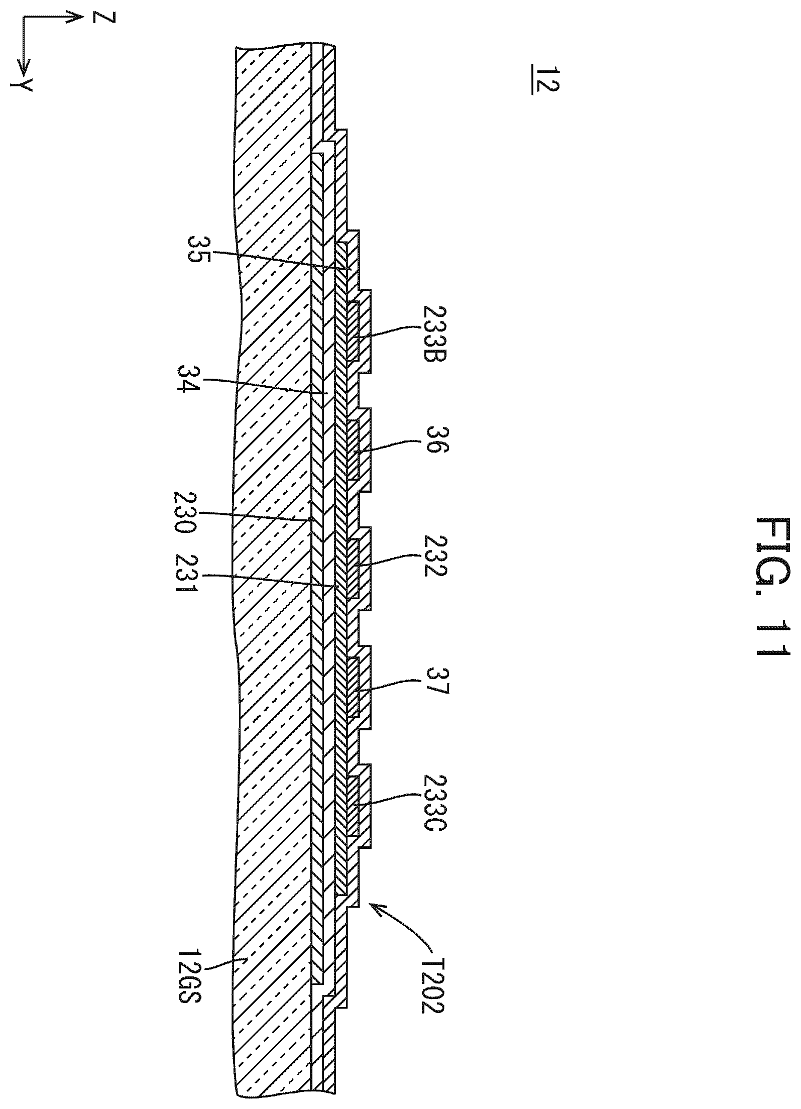 Patent US12347403 Figure 11 – Transistor, circuit substrate, and display device