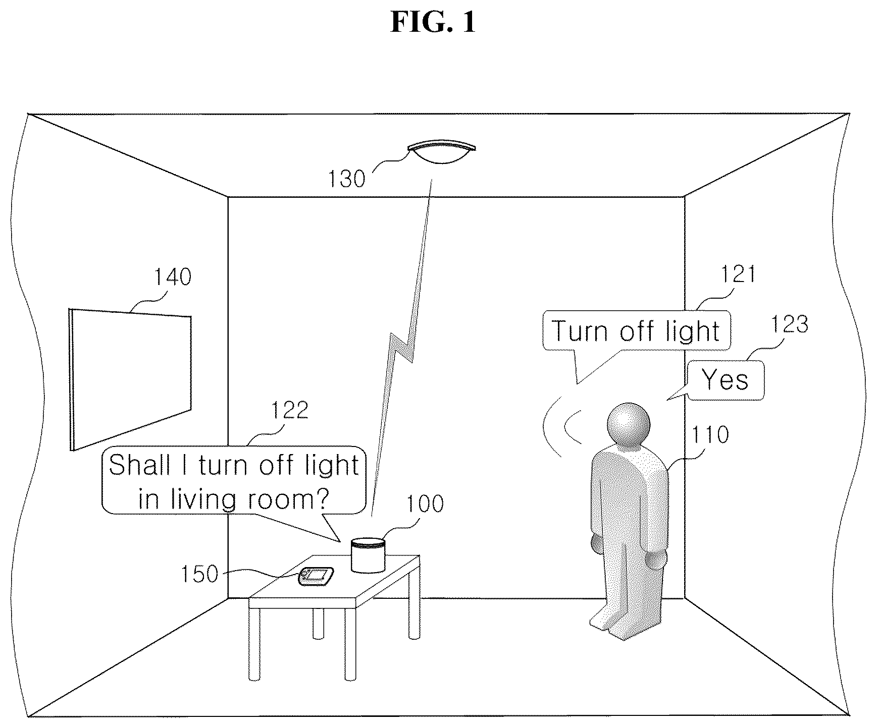 Patent US12347427 Figure 1 – Medium selection for providing information corresponding to voice request
