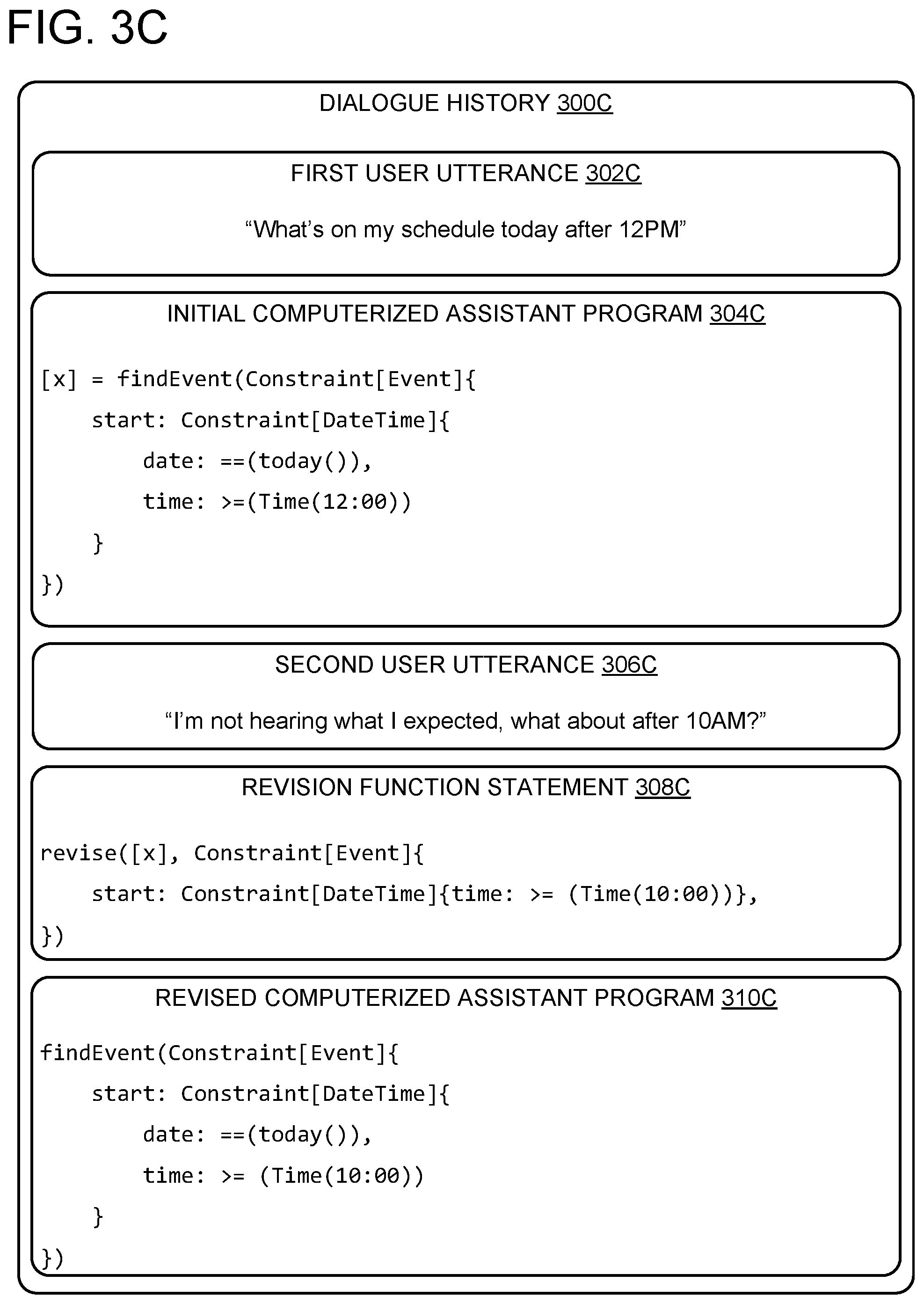Patent US12347431 Figure 5 – Updating constraints for computerized assistant actions