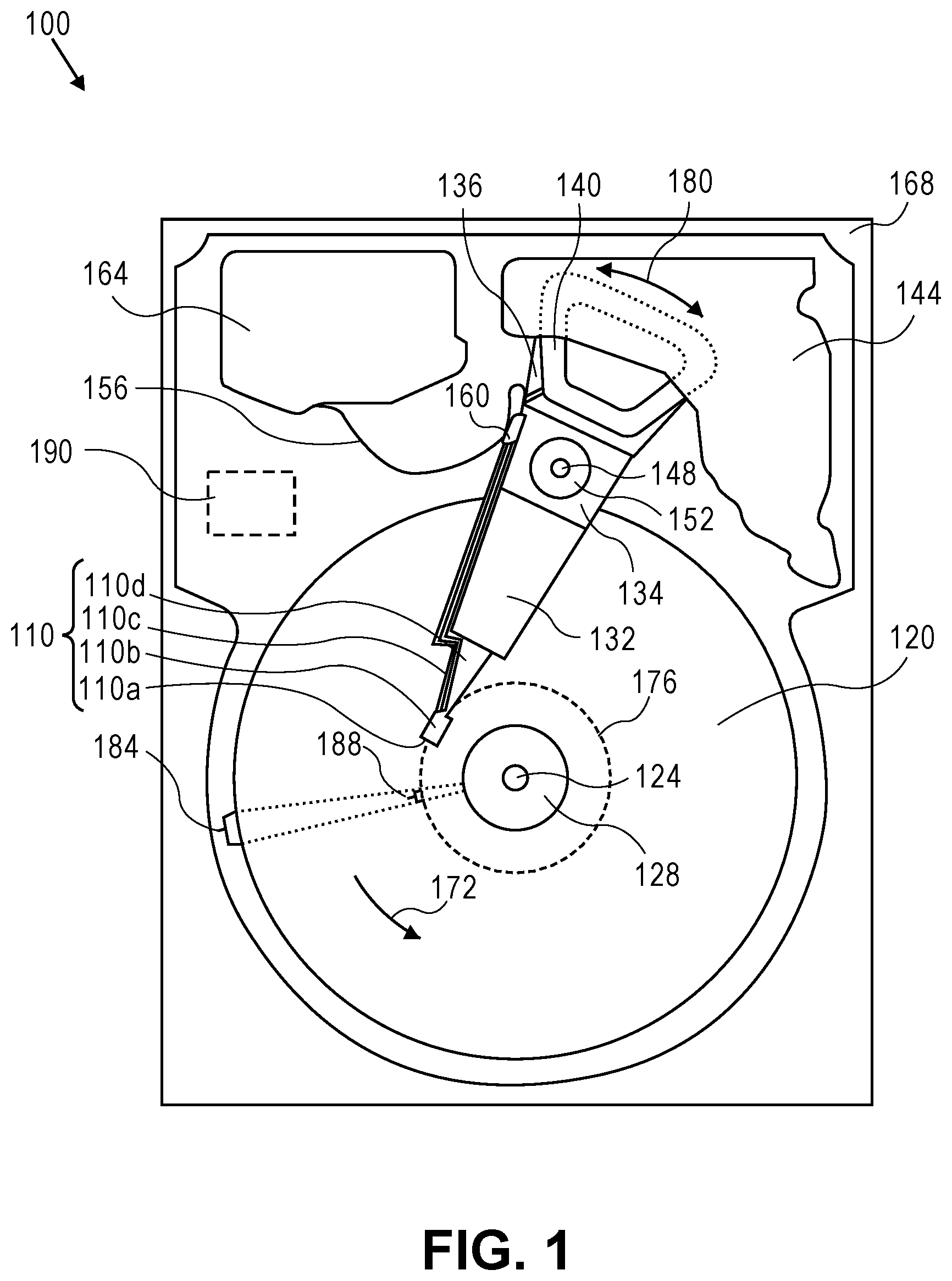 Patent US12347455 Figure 1 – Dynamic track pitch in shingled magnetic recording hard disk drive