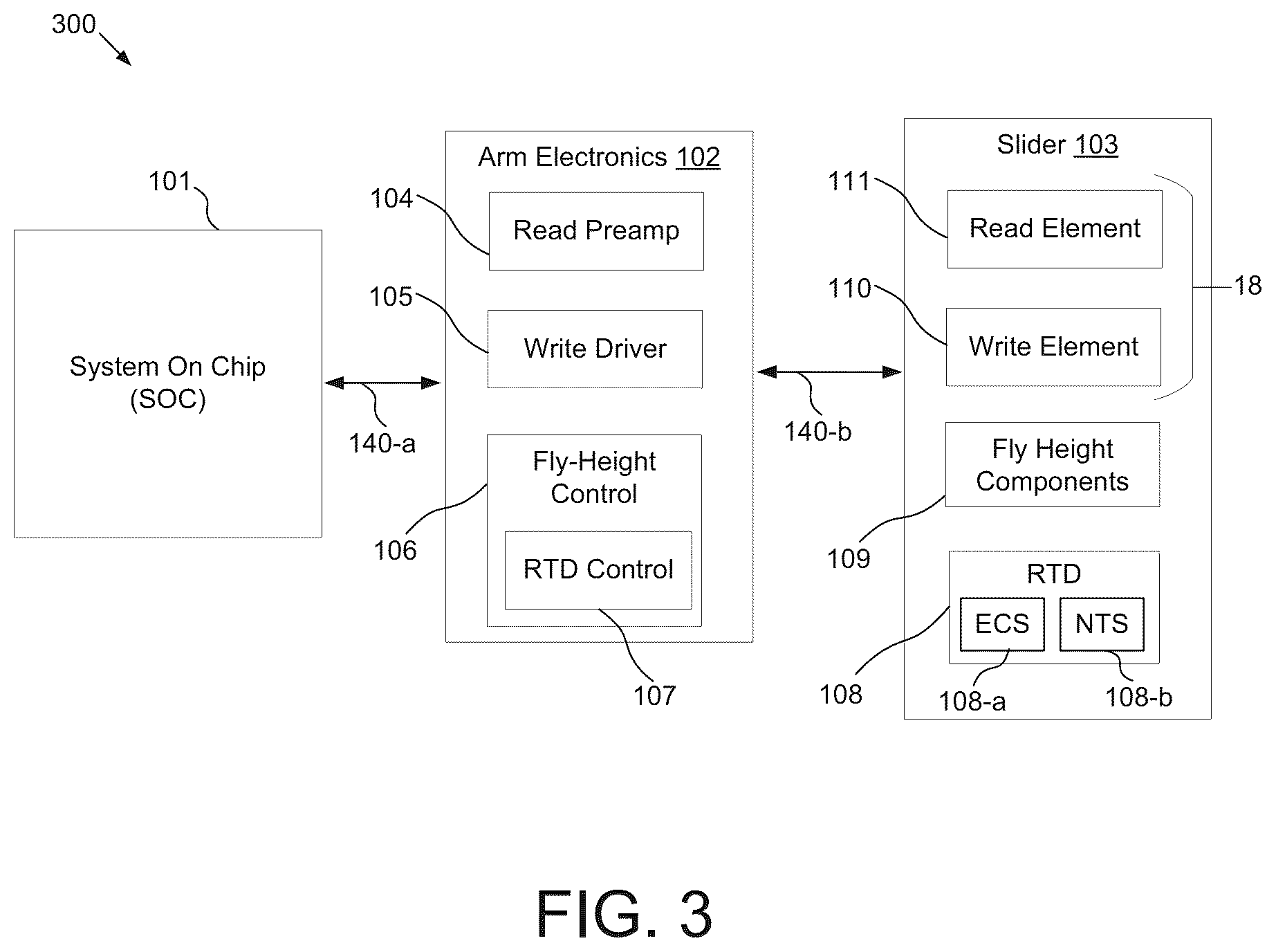 Patent US12347465 Figure 3 – Differential sense of embedded contact sensor (ECS) and near-field temperature sensor (NTS) utilizing chopping amplifier