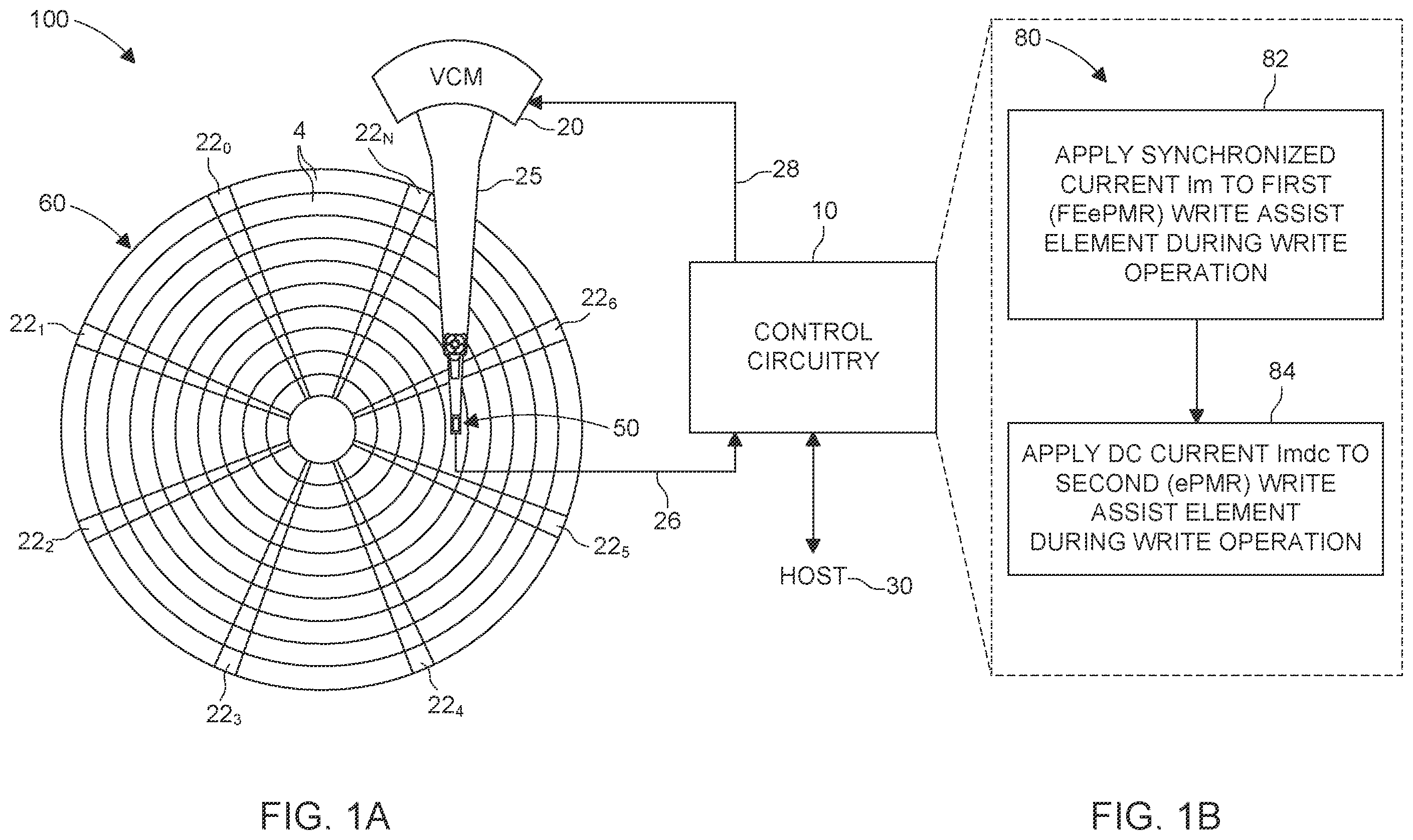 Patent US12347467 Figure 1 – DC and synchronized energy assisted perpendicular magnetic recording (EPMR) driver circuit for hard disk drive (HDD)