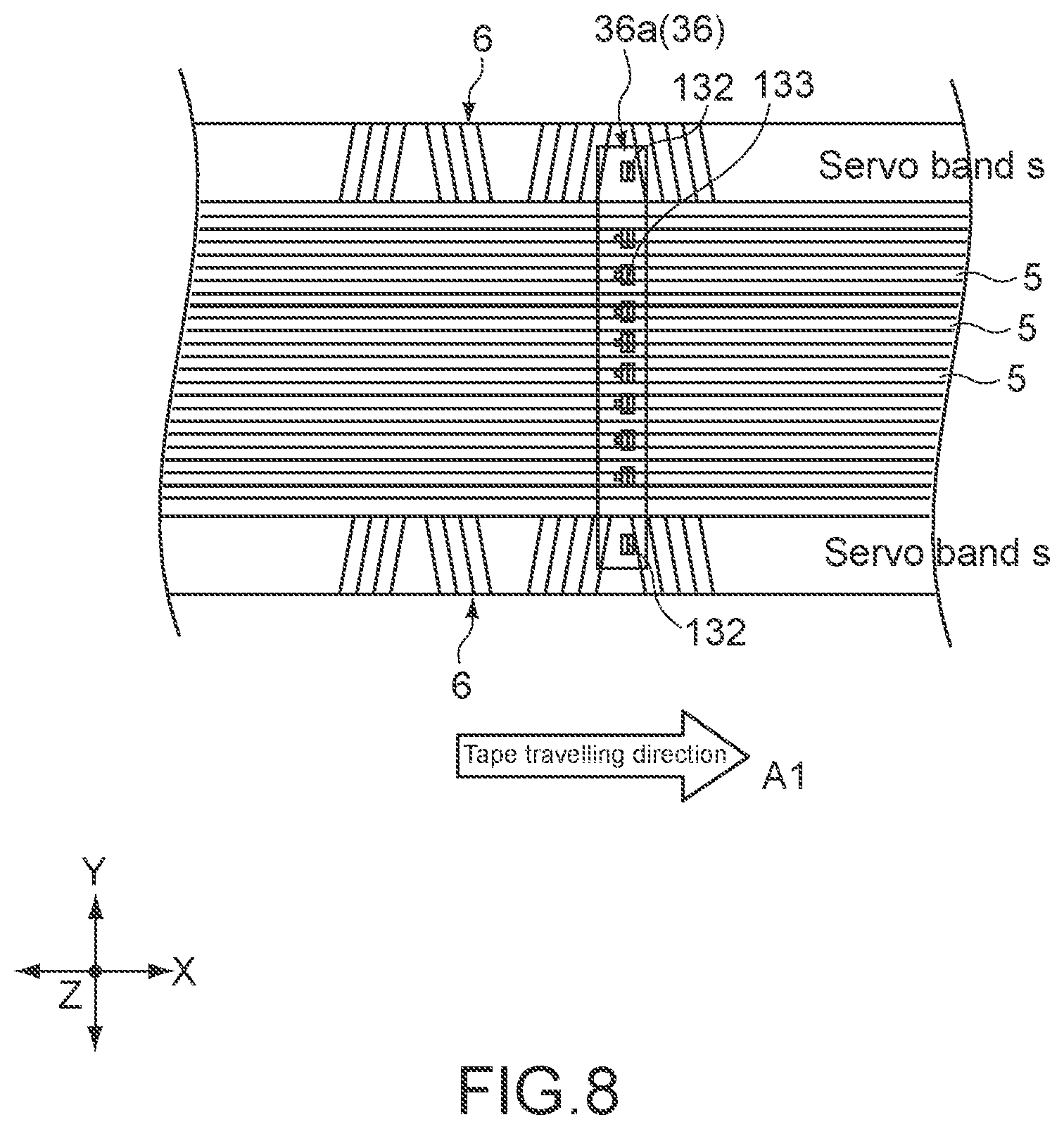 Patent US12347470 Figure 6 – Servo pattern recording method, servo pattern recording apparatus, method of producing magnetic tape, magnetic tape, and tape cartridge