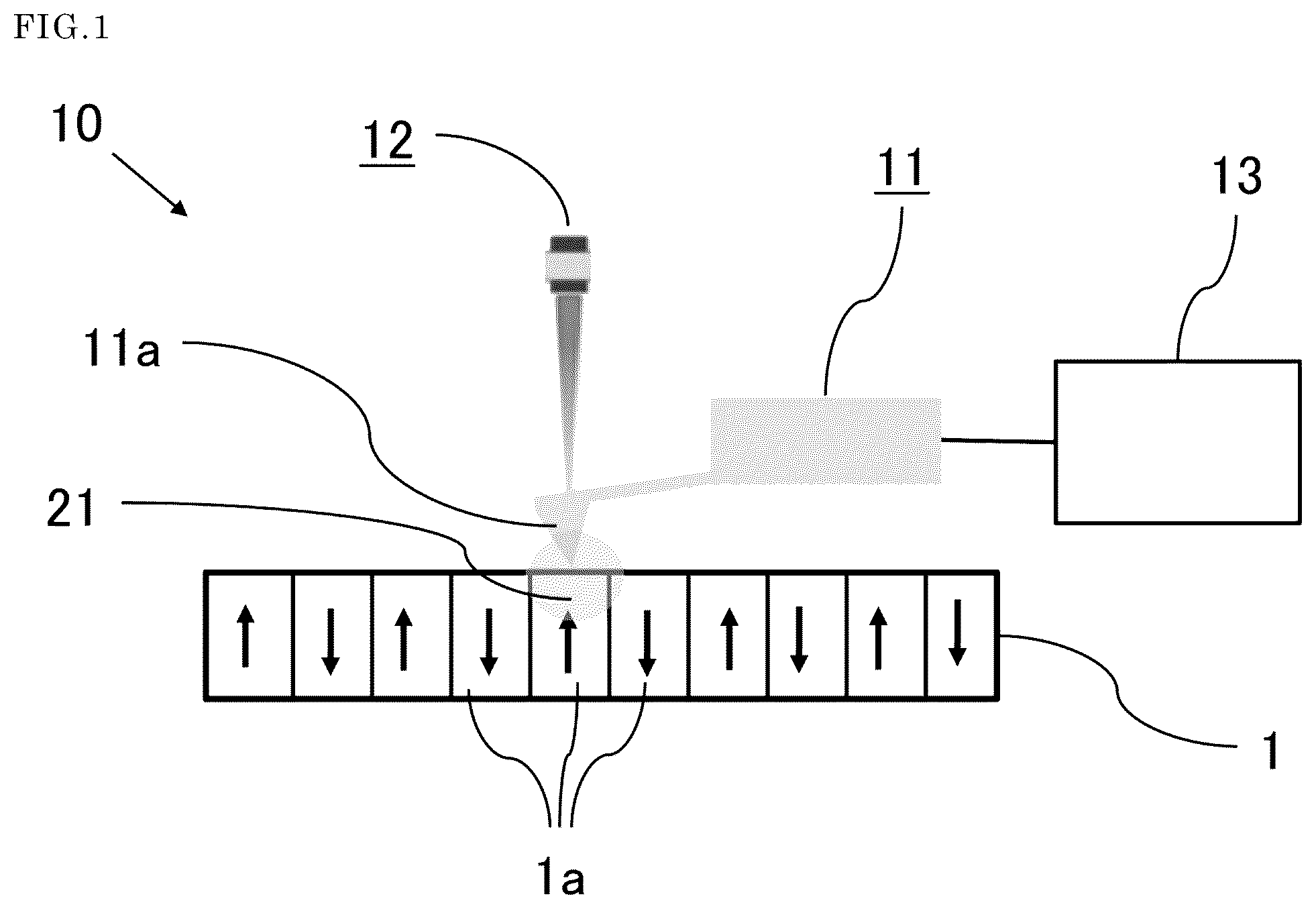 Patent US12347473 Figure 1 – Dielectric reproducing device and dielectric recording and reproducing device