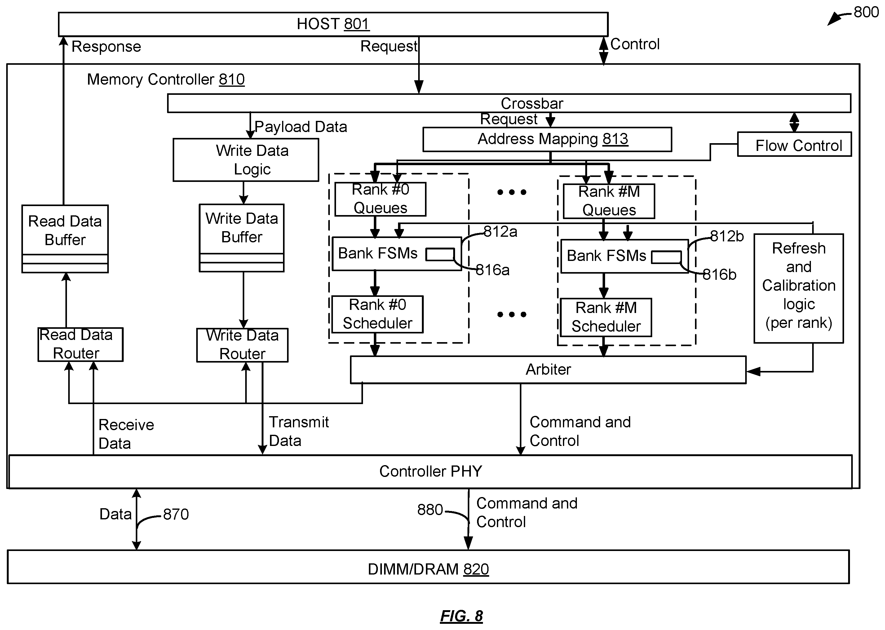 Patent US12347480 Figure 11 – Memory system with multiple open rows per bank