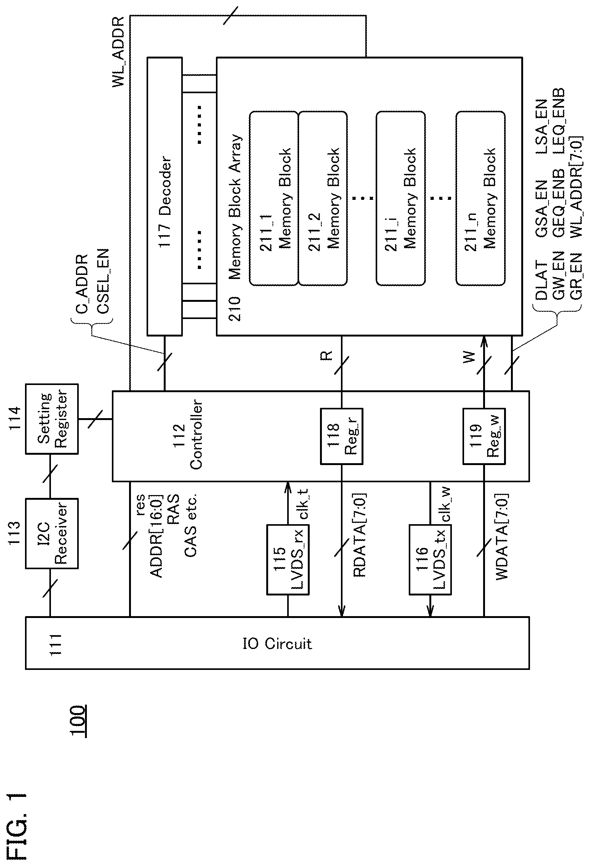 Patent US12347482 — Memory device including plurality of overlap memory cell arrays with folded bit-lines — Figure 1