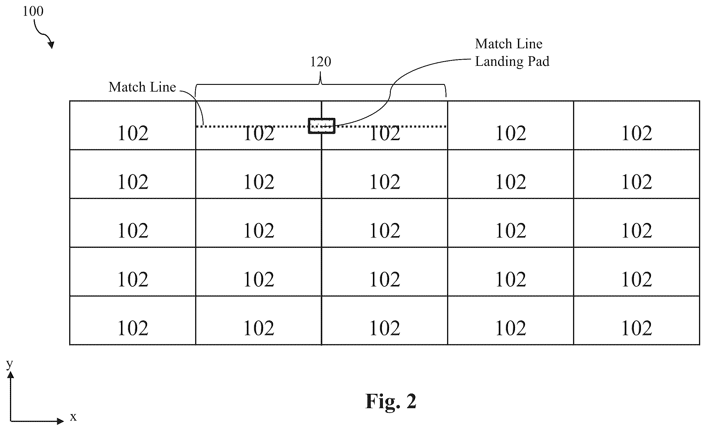 Patent US12347489 Figure 2 – Content addressable memory array device structure