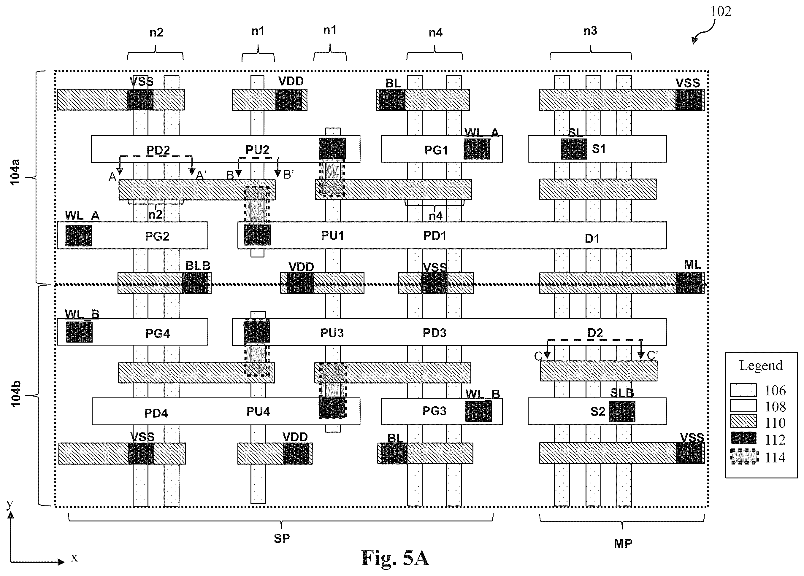 Patent US12347489 Figure 6 – Content addressable memory array device structure