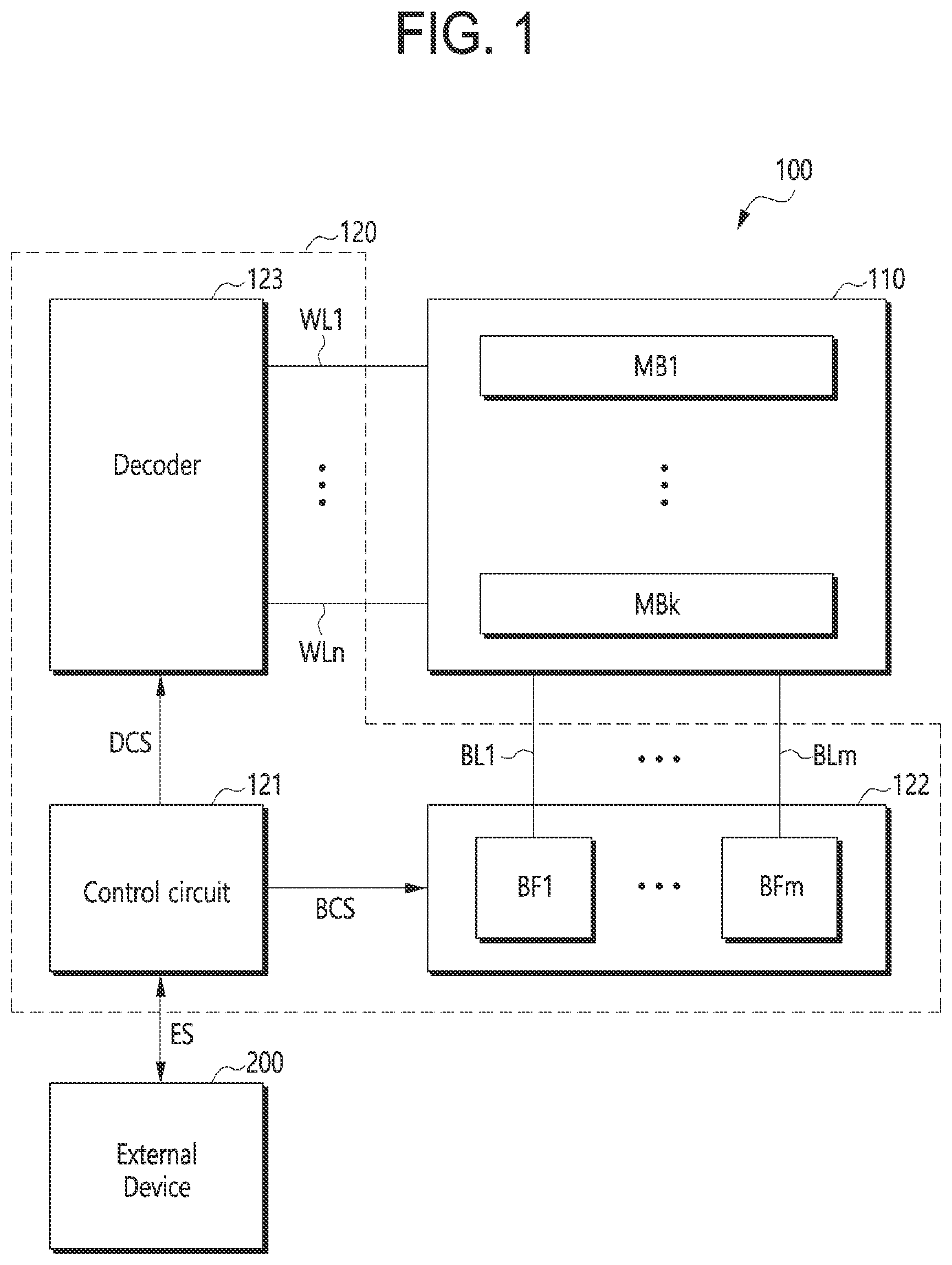 Patent US12347495 Figure 1 – Memory device