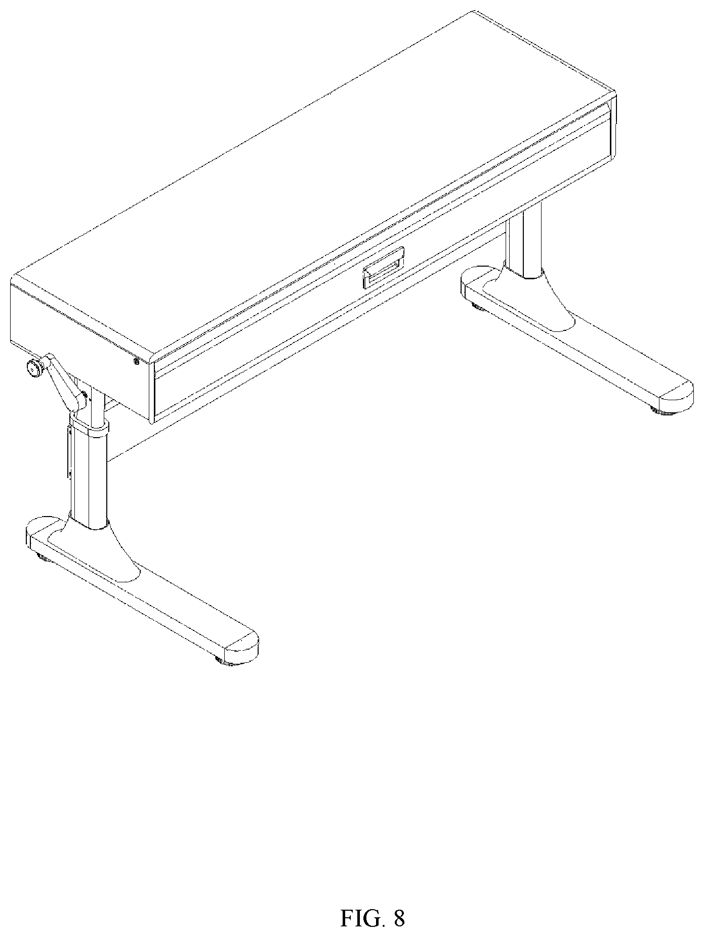 Patent US12347523 Figure 8 – Height-adjustable desk-type electric piano