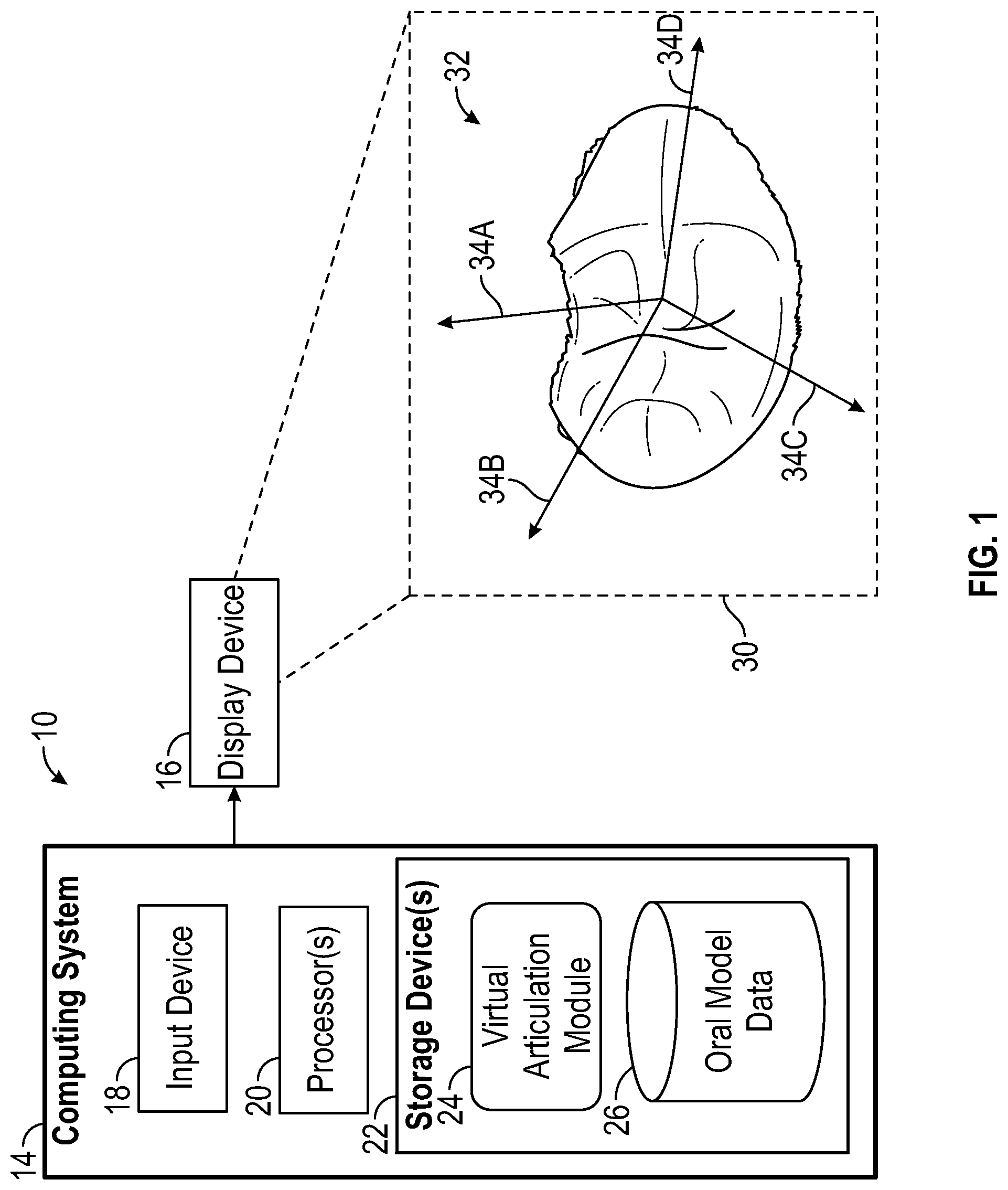 Patent US12347546 — Virtual articulation model for dental treatment — Figure 1