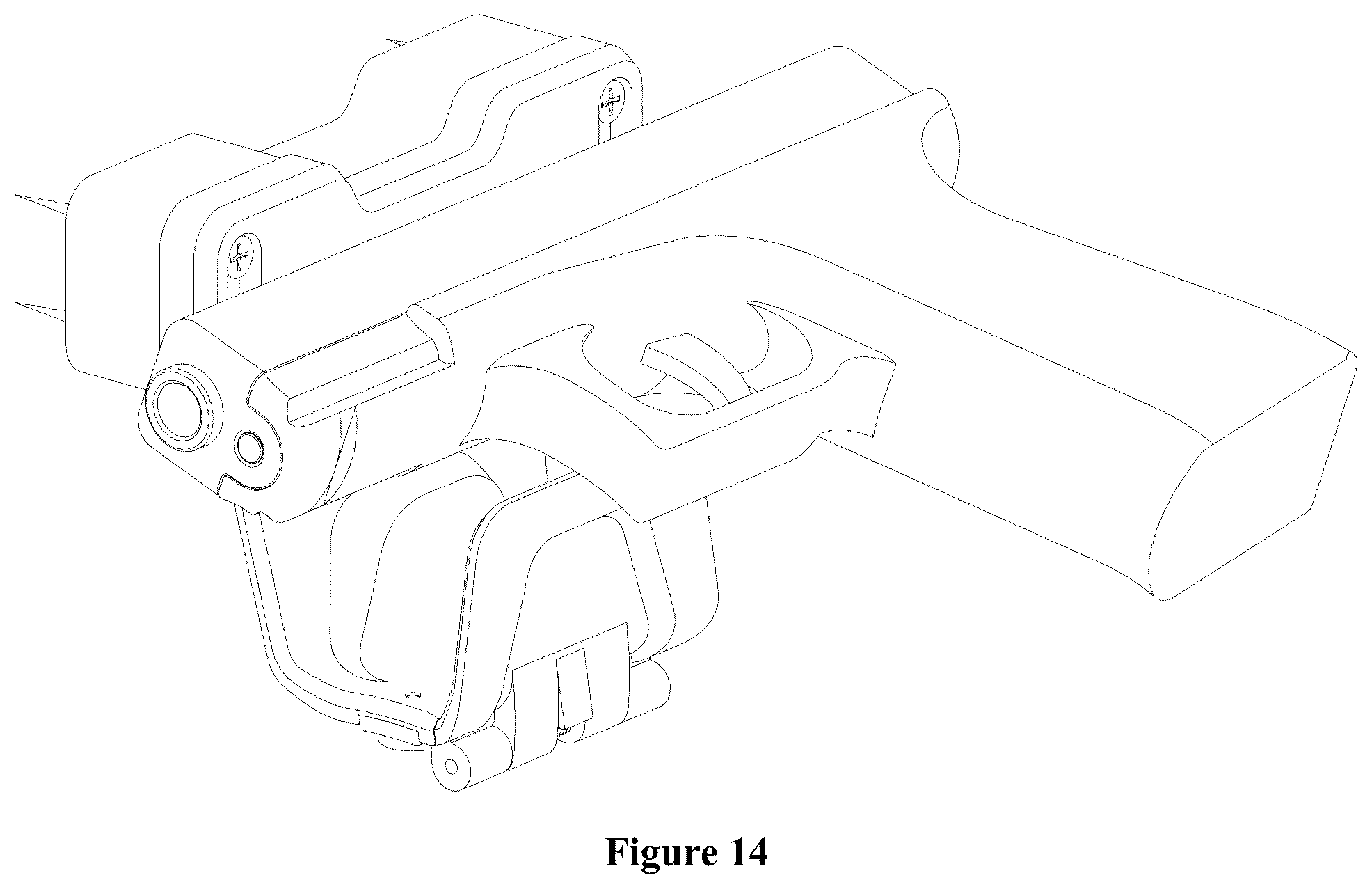 Patent US12347615 Figure 14 – Side firearm magnet mount and method of securely holding firearm and preventing accidental discharge