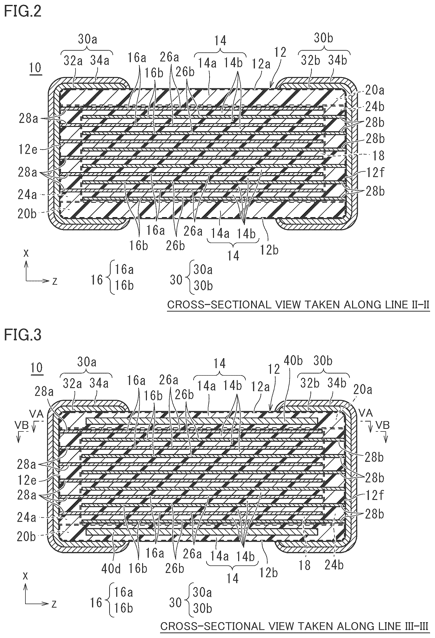 Patent US12347621 Figure 2 – Multilayer ceramic capacitor including main-surface-side outer layer portions including protective structures