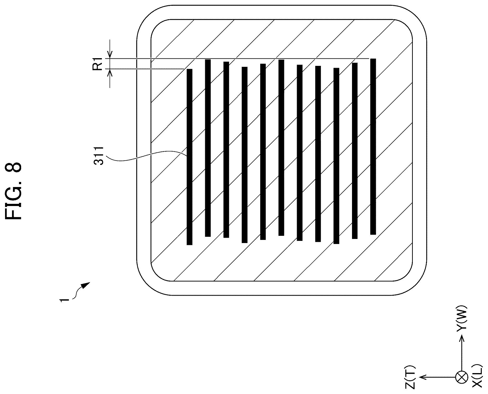 Patent US12347625 Figure 8 – Multilayer ceramic capacitor