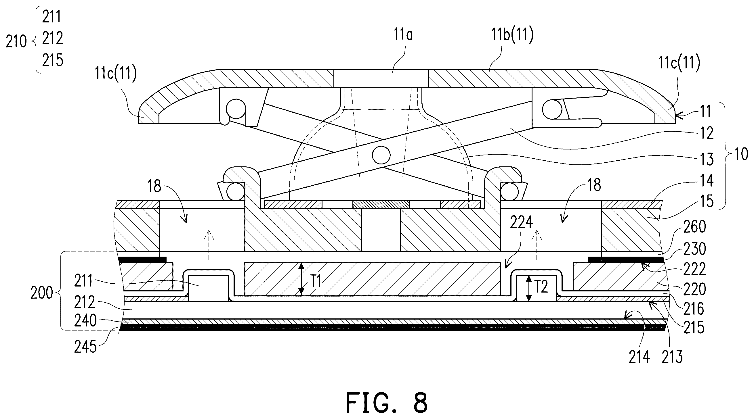 Patent US12347631 Figure 14 – Light-emitting keyboard and backlight module